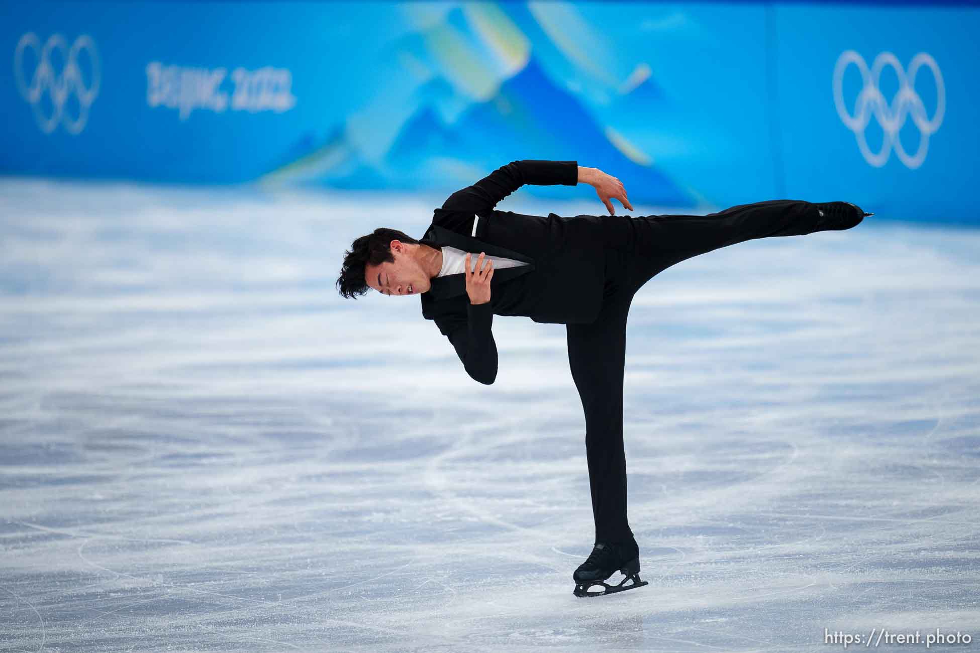 (Trent Nelson  |  The Salt Lake Tribune) Nathan Chen (USA) competes in the Team Event - Men Single Figure Skating at the Capital Indoor Stadium, 2022 Beijing Winter Olympics on Friday, Feb. 4, 2022.