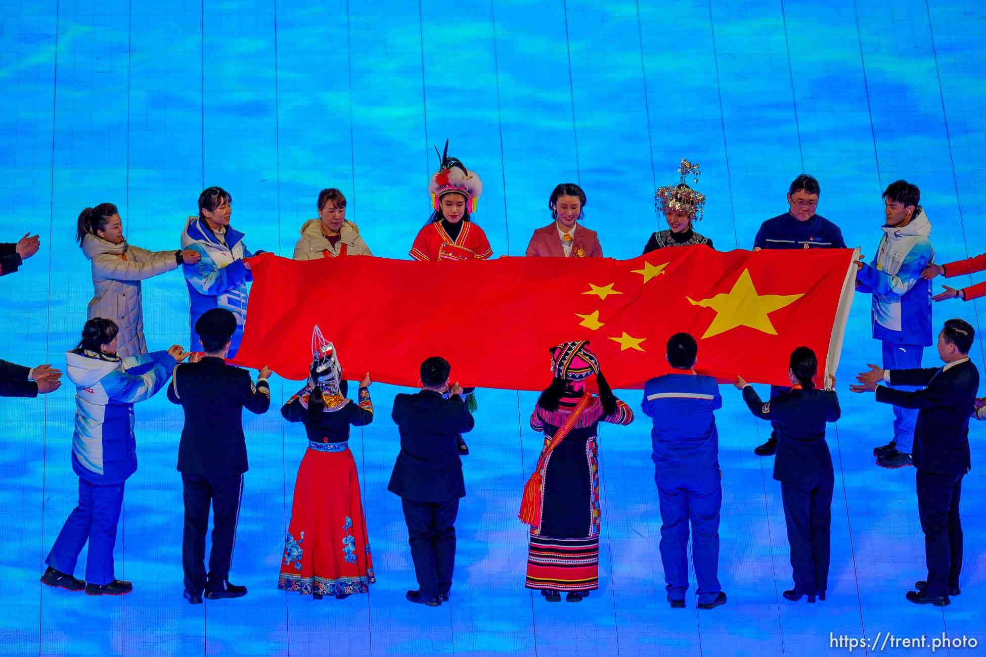 (Trent Nelson  |  The Salt Lake Tribune) 
during the opening ceremony of the 2022 Winter Olympics at the National Stadium ,the Bird's Nest, in Beijing on Friday, Feb. 4, 2022.