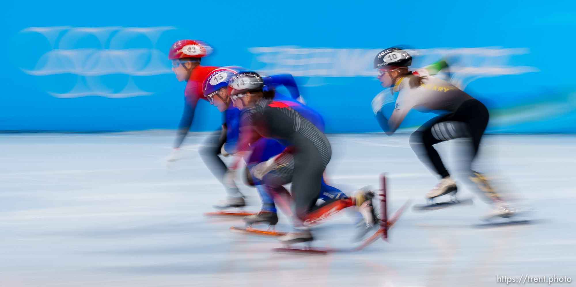 (Trent Nelson  |  The Salt Lake Tribune) China wins the goal medal for mixed team relay, short track speed skating at the 2022 Winter Olympics in Beijing on Saturday, Feb. 5, 2022.