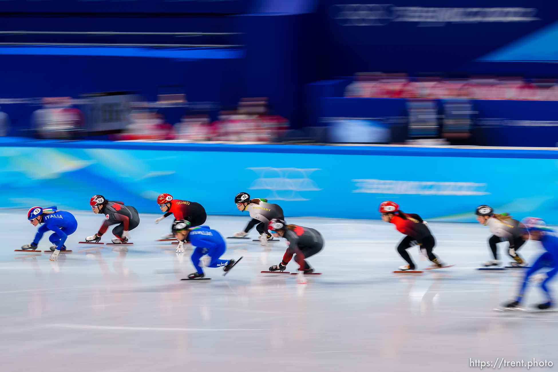 (Trent Nelson  |  The Salt Lake Tribune) China wins the gold medal in mixed team relay, short track speed skating at the 2022 Winter Olympics in Beijing on Saturday, Feb. 5, 2022.