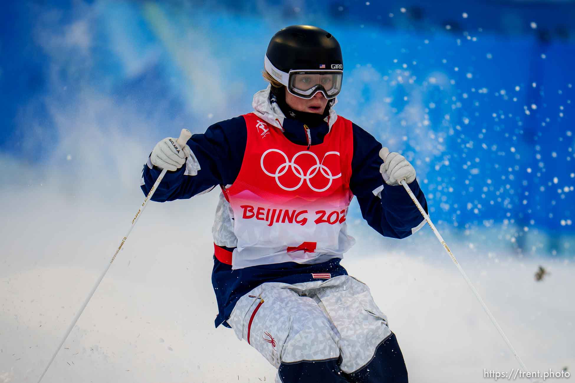 i(Trent Nelson  |  The Salt Lake Tribune) Olivia Giaccio (USA) competes in moguls at the 2022 Beijing Winter Olympics in Zhangjiakou on Sunday, Feb. 6, 2022.