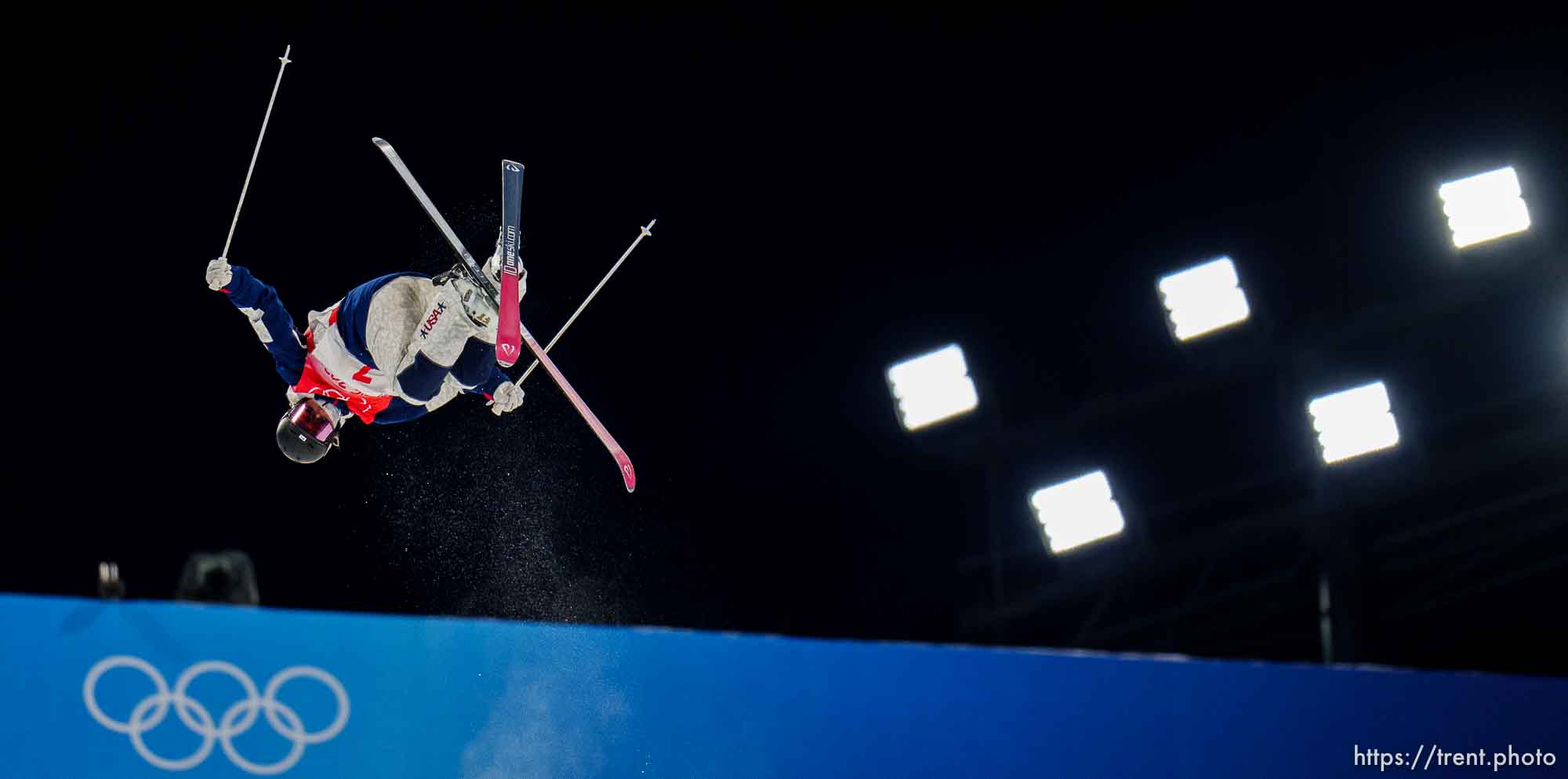 (Trent Nelson  |  The Salt Lake Tribune) Kai Owens (USA) competes in moguls at the 2022 Beijing Winter Olympics in Zhangjiakou on Sunday, Feb. 6, 2022.