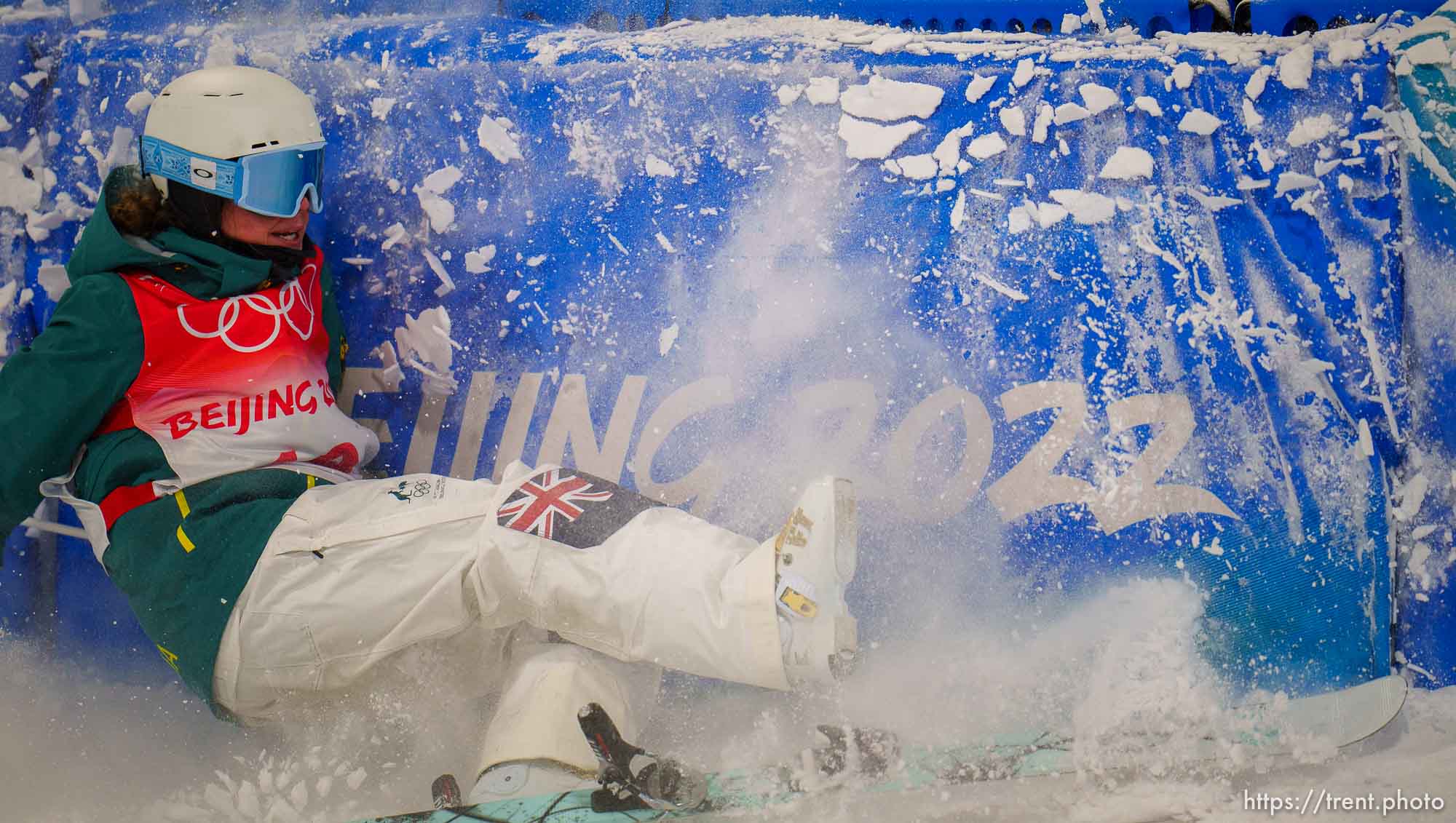 (Trent Nelson  |  The Salt Lake Tribune) Britteny Cox (AUS), moguls at the 2022 Beijing Winter Olympics on Zhangjiakou on Sunday, Feb. 6, 2022.