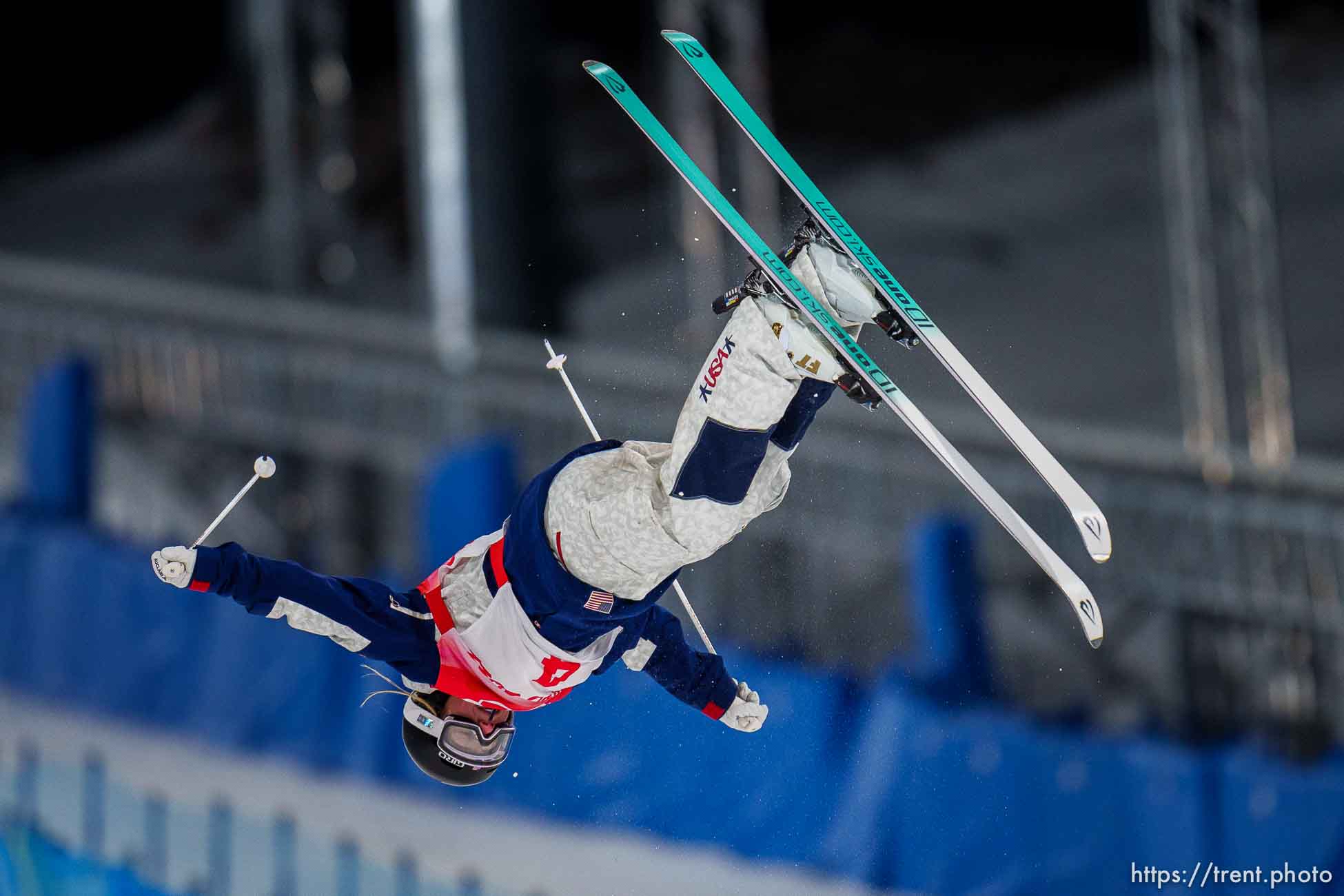 (Trent Nelson  |  The Salt Lake Tribune) Olivia Giaccio (USA) competes in moguls at the 2022 Beijing Winter Olympics in Zhangjiakou on Sunday, Feb. 6, 2022.