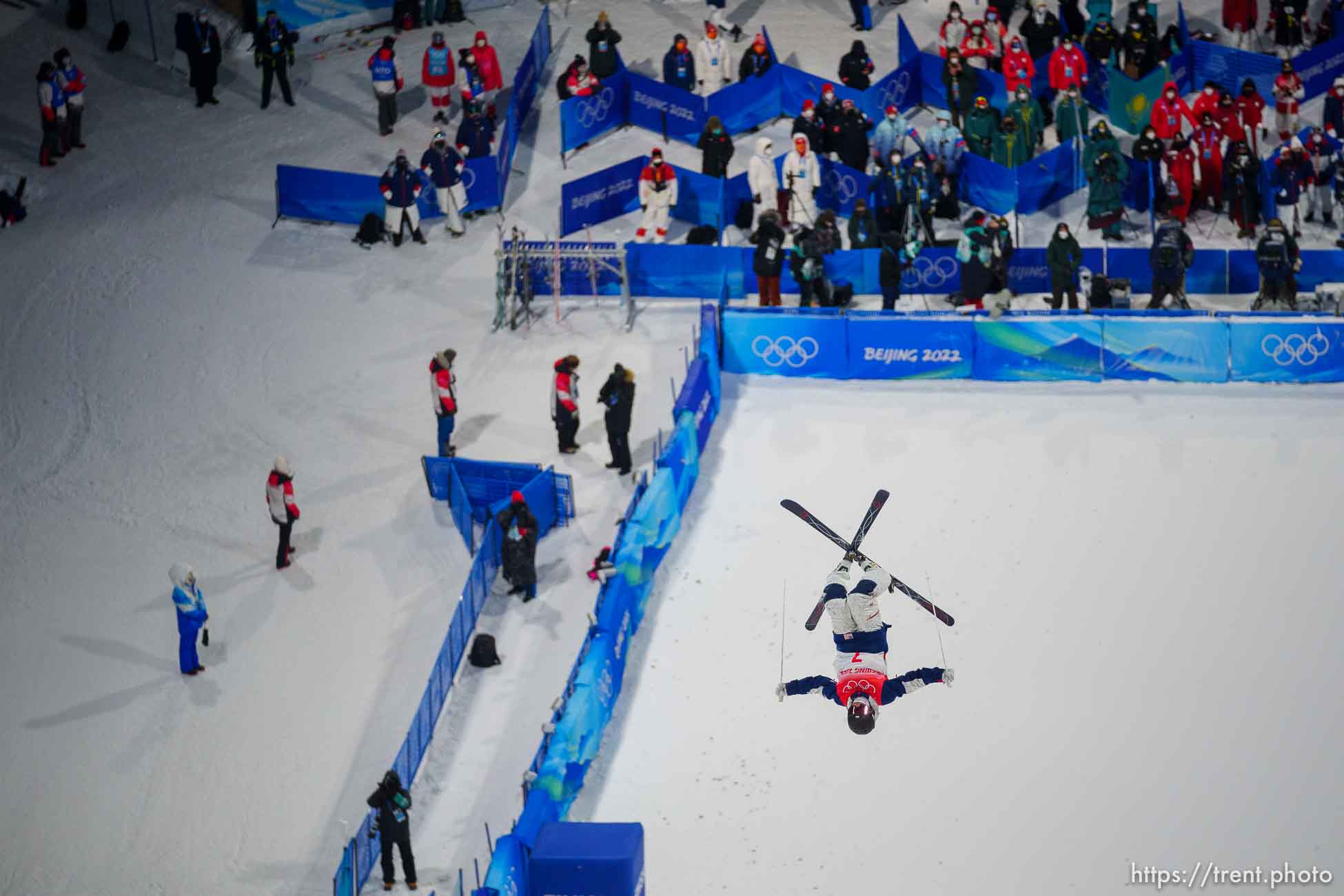 (Trent Nelson  |  The Salt Lake Tribune) Kai Owens (USA) competes in moguls at the 2022 Beijing Winter Olympics in Zhangjiakou on Sunday, Feb. 6, 2022.