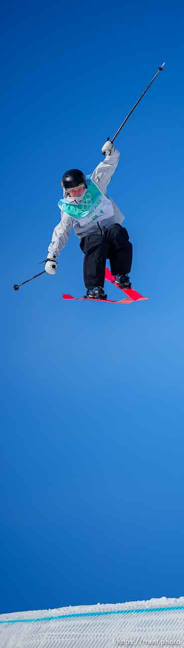 (Trent Nelson  |  The Salt Lake Tribune) Anni KARAVA competes in the big air qualification round at the 2022 Winter Olympics in Beijing on Monday, Feb. 7, 2022.