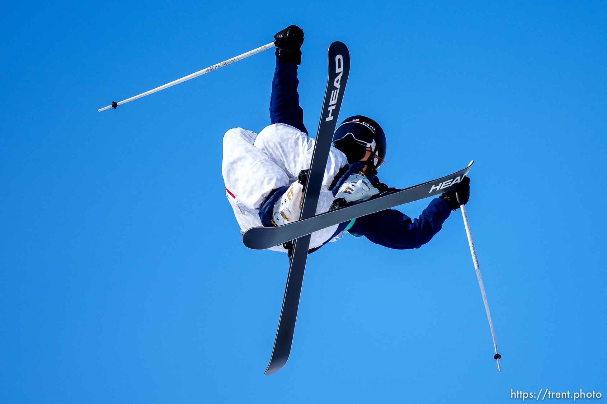 (Trent Nelson  |  The Salt Lake Tribune) Marin Hamill competes in the big air qualification round at the 2022 Winter Olympics in Beijing on Monday, Feb. 7, 2022.