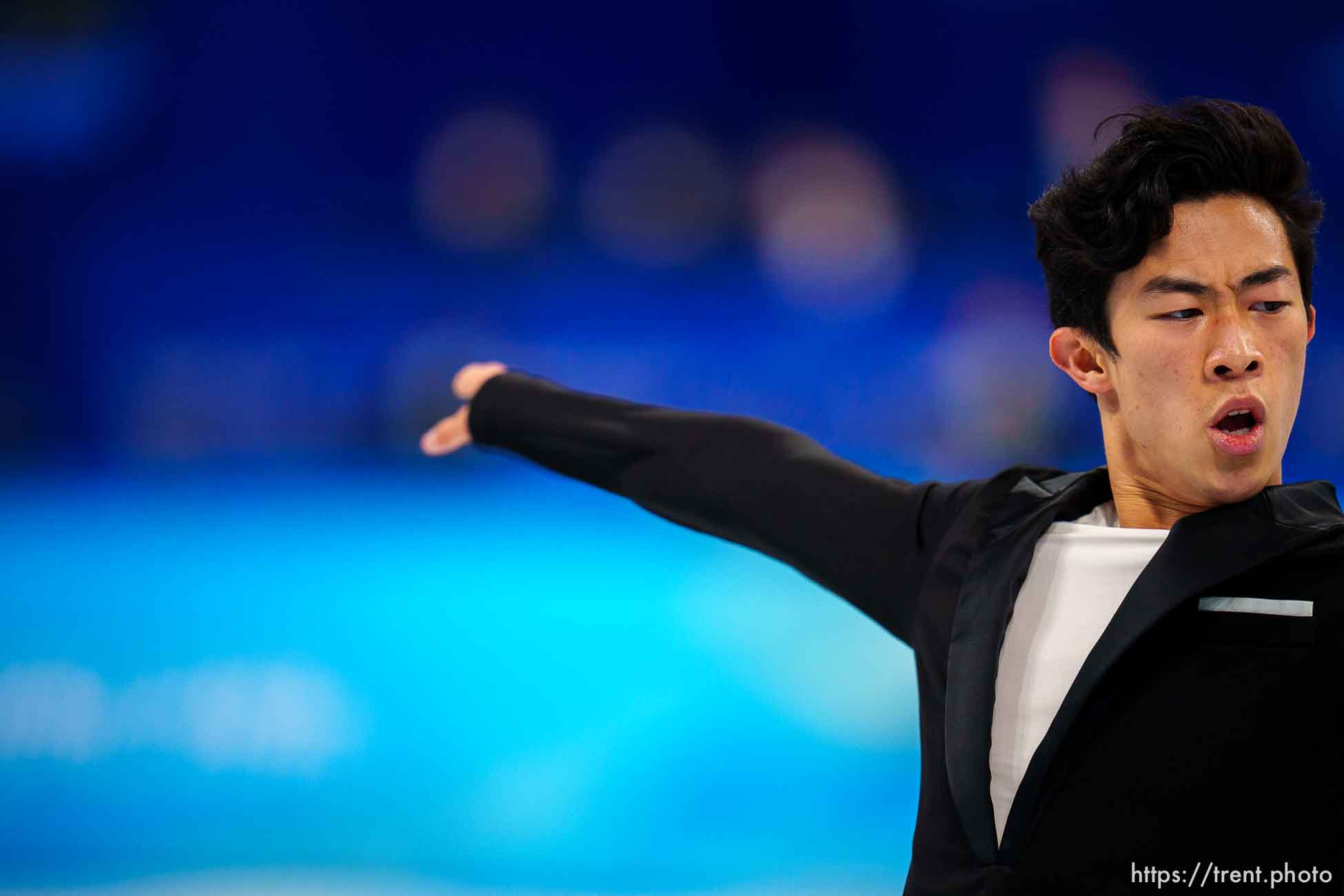 (Trent Nelson  |  The Salt Lake Tribune) Nathan Chen competes in the short program, figure skating at the 2022 Winter Olympics in Beijing on Tuesday, Feb. 8, 2022.