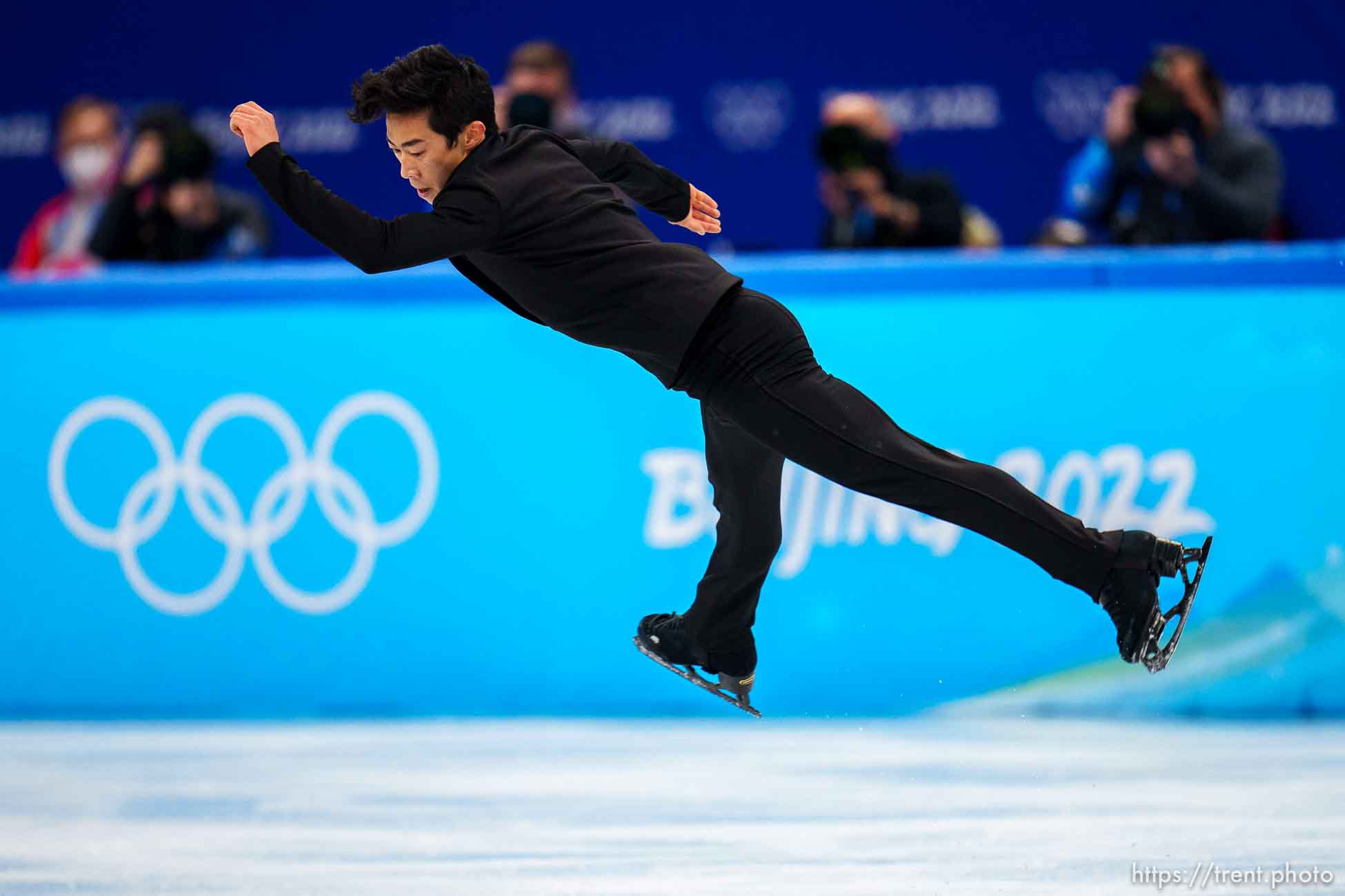 (Trent Nelson  |  The Salt Lake Tribune) Nathan Chen competes in the short program, figure skating at the 2022 Winter Olympics in Beijing on Tuesday, Feb. 8, 2022.