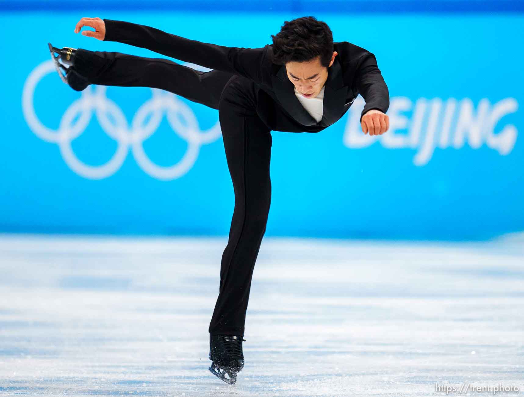 (Trent Nelson  |  The Salt Lake Tribune) Nathan Chen competes in the short program, figure skating at the 2022 Winter Olympics in Beijing on Tuesday, Feb. 8, 2022.