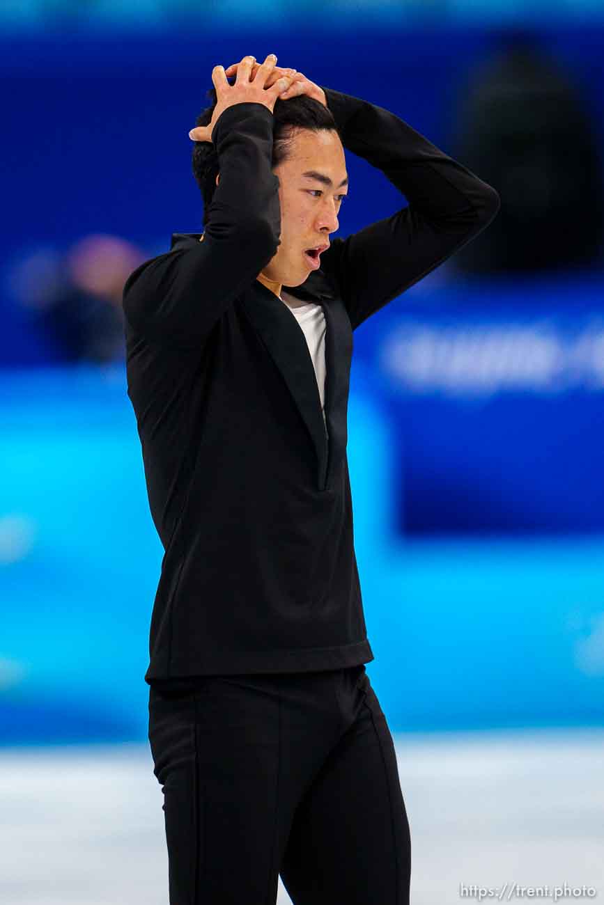 (Trent Nelson  |  The Salt Lake Tribune) Nathan Chen competes in the short program, figure skating at the 2022 Winter Olympics in Beijing on Tuesday, Feb. 8, 2022.