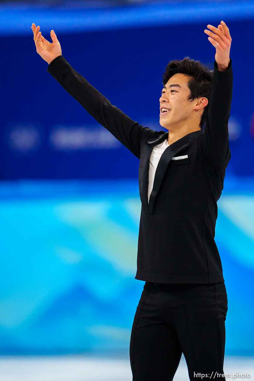 (Trent Nelson  |  The Salt Lake Tribune) Nathan Chen competes in the short program, figure skating at the 2022 Winter Olympics in Beijing on Tuesday, Feb. 8, 2022.