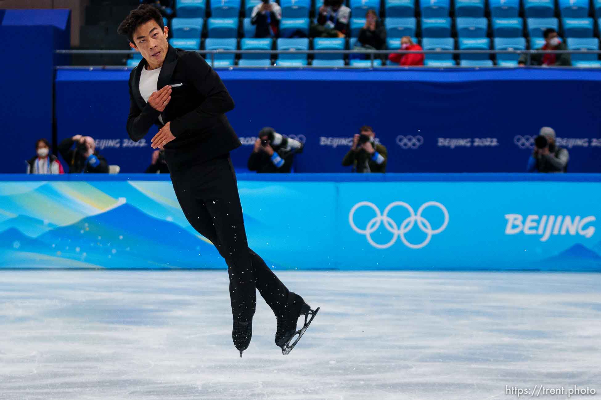 (Trent Nelson  |  The Salt Lake Tribune) Nathan Chen competes in the short program, figure skating at the 2022 Winter Olympics in Beijing on Tuesday, Feb. 8, 2022.