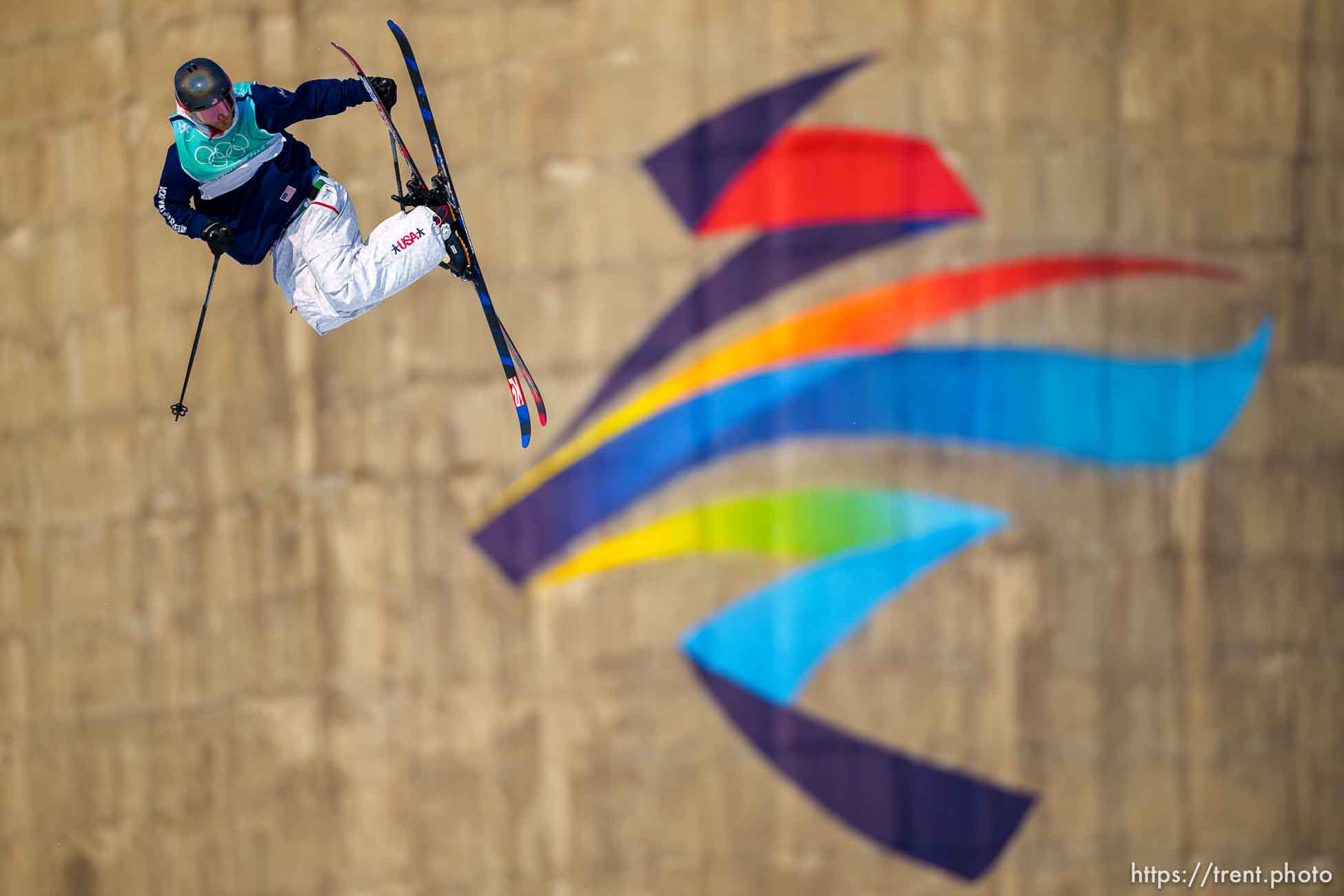 (Trent Nelson  |  The Salt Lake Tribune) Colby Stevenson (USA) competes in the big air men's final at the 2022 Winter Olympics in Beijing on Wednesday, Feb. 9, 2022.