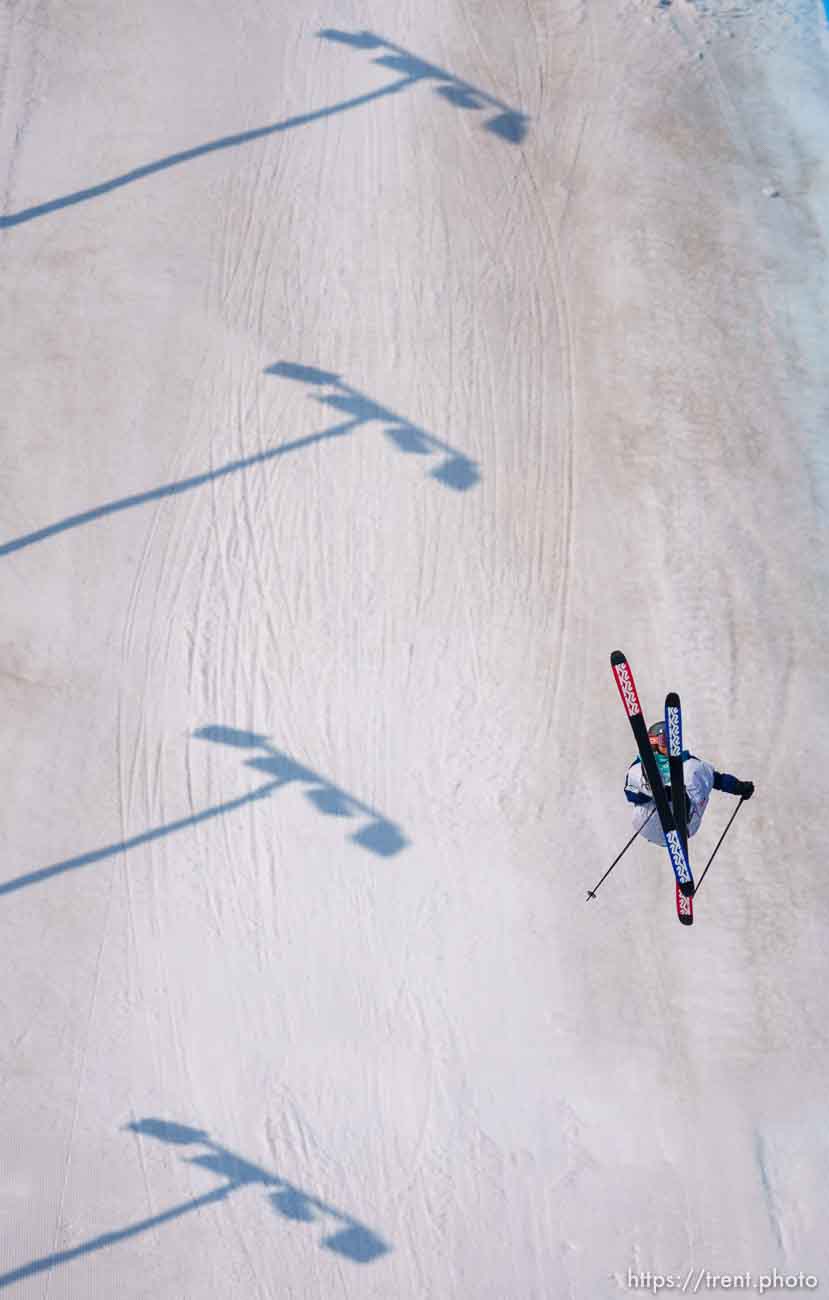 (Trent Nelson  |  The Salt Lake Tribune) Colby Stevenson (USA) competes in the big air men's final at the 2022 Winter Olympics in Beijing on Wednesday, Feb. 9, 2022.