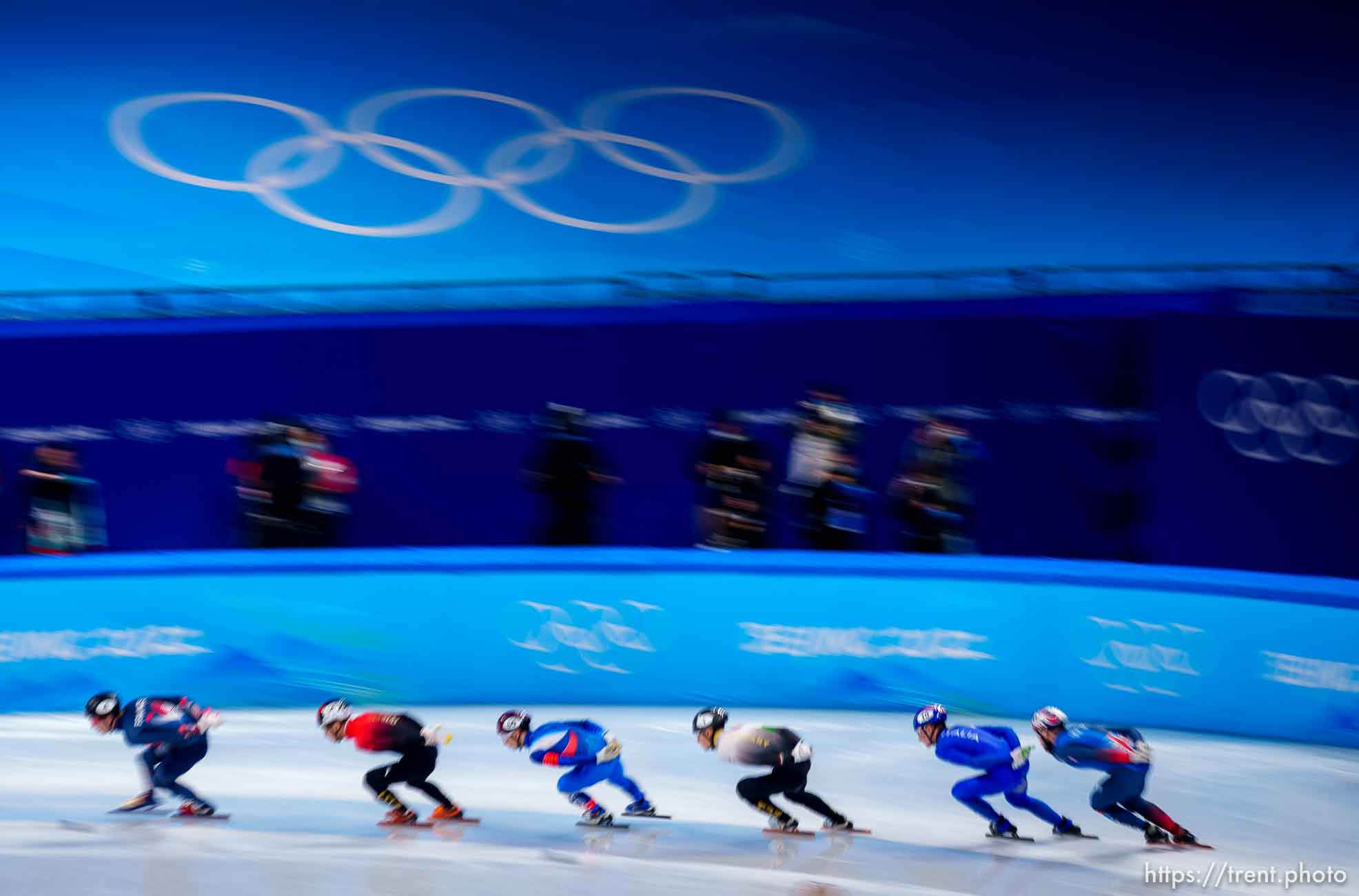 (Trent Nelson  |  The Salt Lake Tribune) 
, 1500m quarterfinal 6, short track speed skating at the 2022 Winter Olympics in Beijing on Wednesday, Feb. 9, 2022.