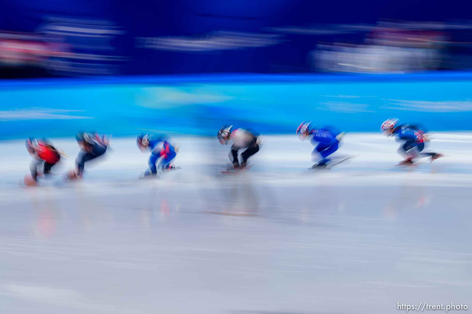 (Trent Nelson  |  The Salt Lake Tribune) 
, 1500m quarterfinal 6, short track speed skating at the 2022 Winter Olympics in Beijing on Wednesday, Feb. 9, 2022.