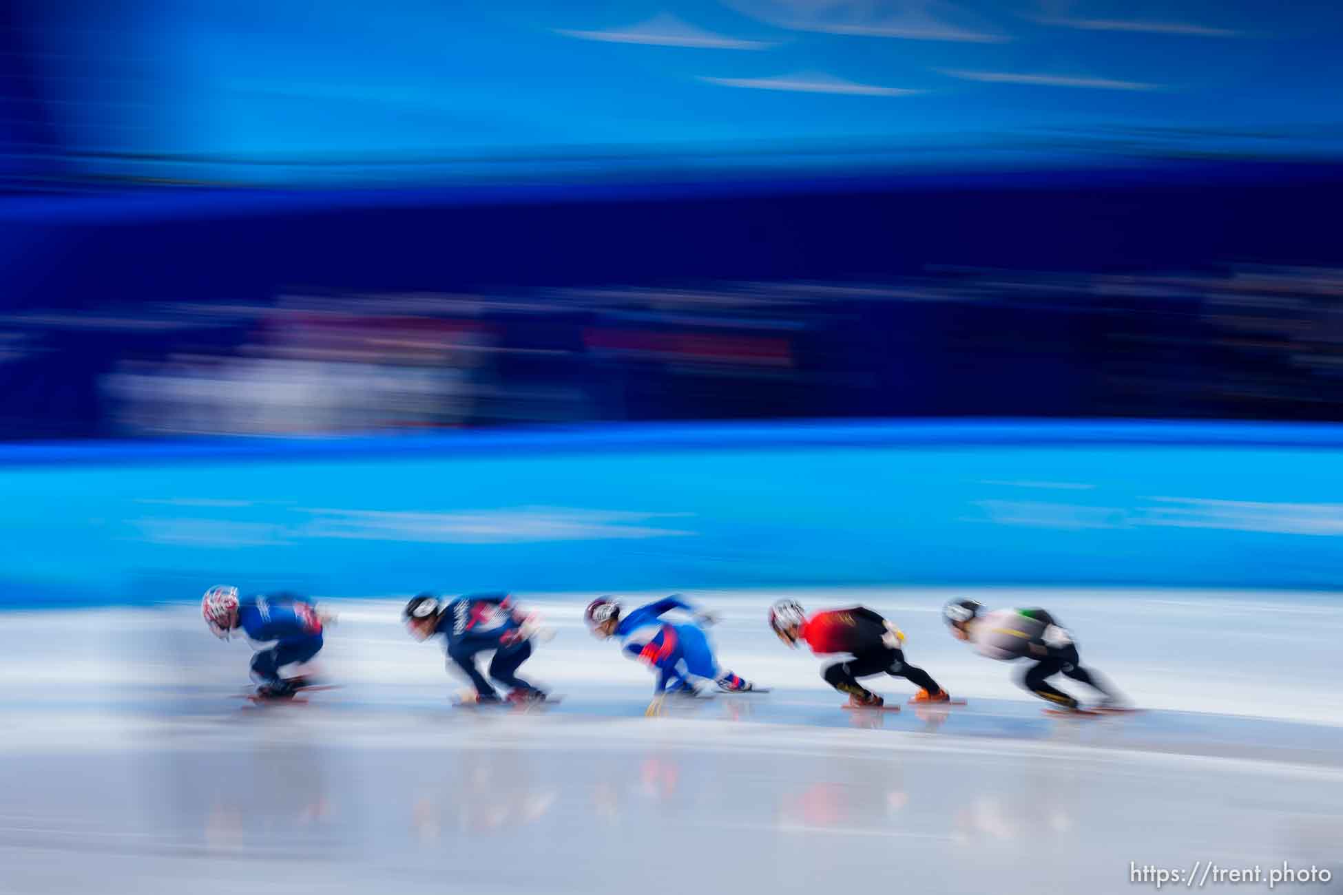 (Trent Nelson  |  The Salt Lake Tribune) 
, 1500m quarterfinals, short track speed skating at the 2022 Winter Olympics in Beijing on Wednesday, Feb. 9, 2022.