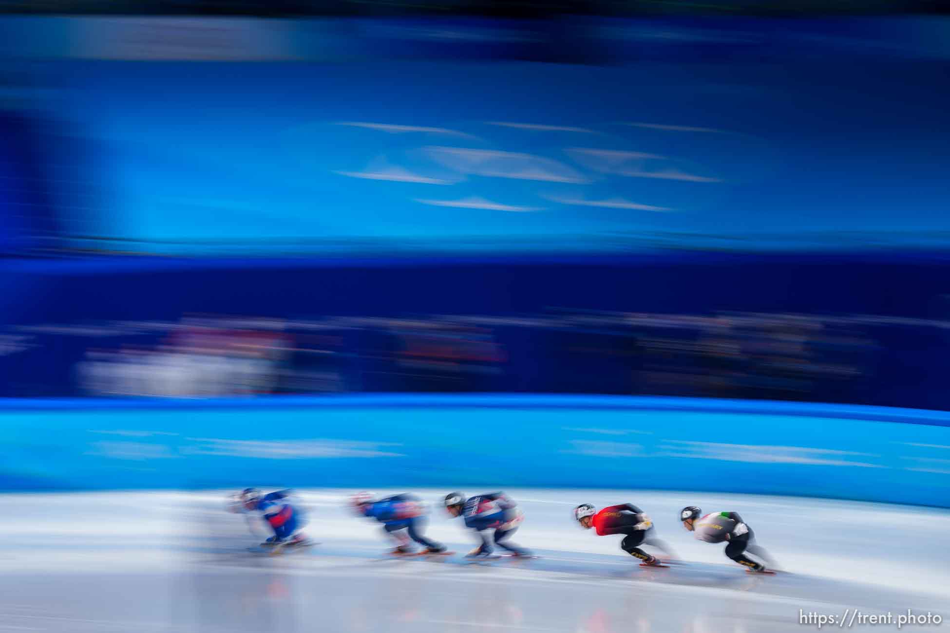 (Trent Nelson  |  The Salt Lake Tribune) 
, 1500m quarterfinals, short track speed skating at the 2022 Winter Olympics in Beijing on Wednesday, Feb. 9, 2022.