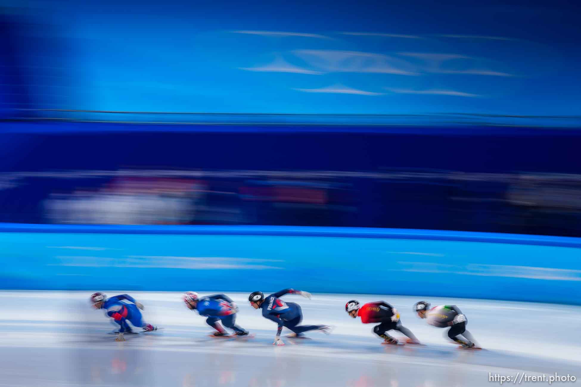 (Trent Nelson  |  The Salt Lake Tribune) 
, 1500m quarterfinals, short track speed skating at the 2022 Winter Olympics in Beijing on Wednesday, Feb. 9, 2022.