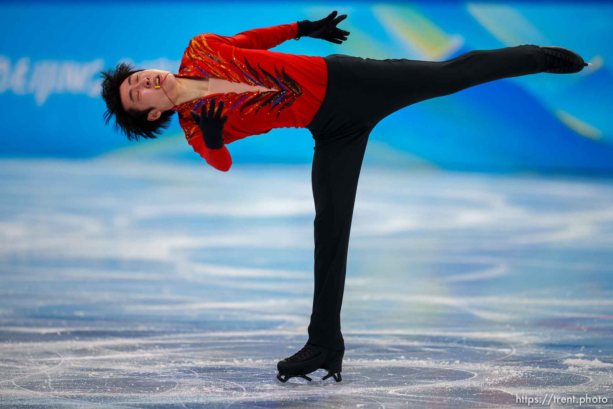 (Trent Nelson  |  The Salt Lake Tribune) Boyang Jin (China) competes in the free skating program, figure skating at the Capital Indoor Stadium, 2022 Beijing Winter Olympics on Thursday, Feb. 10, 2022.