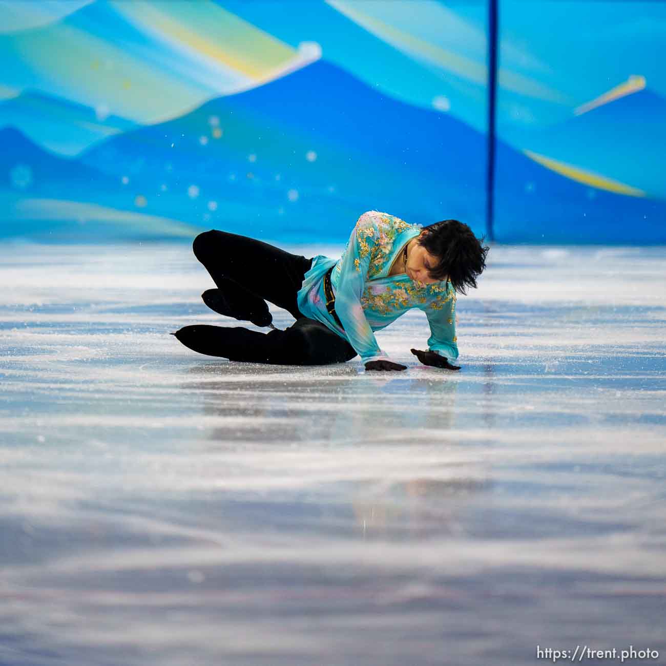 (Trent Nelson  |  The Salt Lake Tribune) Yuzuru Hanyu (Japan) competes in the free skating program, figure skating at the Capital Indoor Stadium, 2022 Beijing Winter Olympics on Thursday, Feb. 10, 2022.