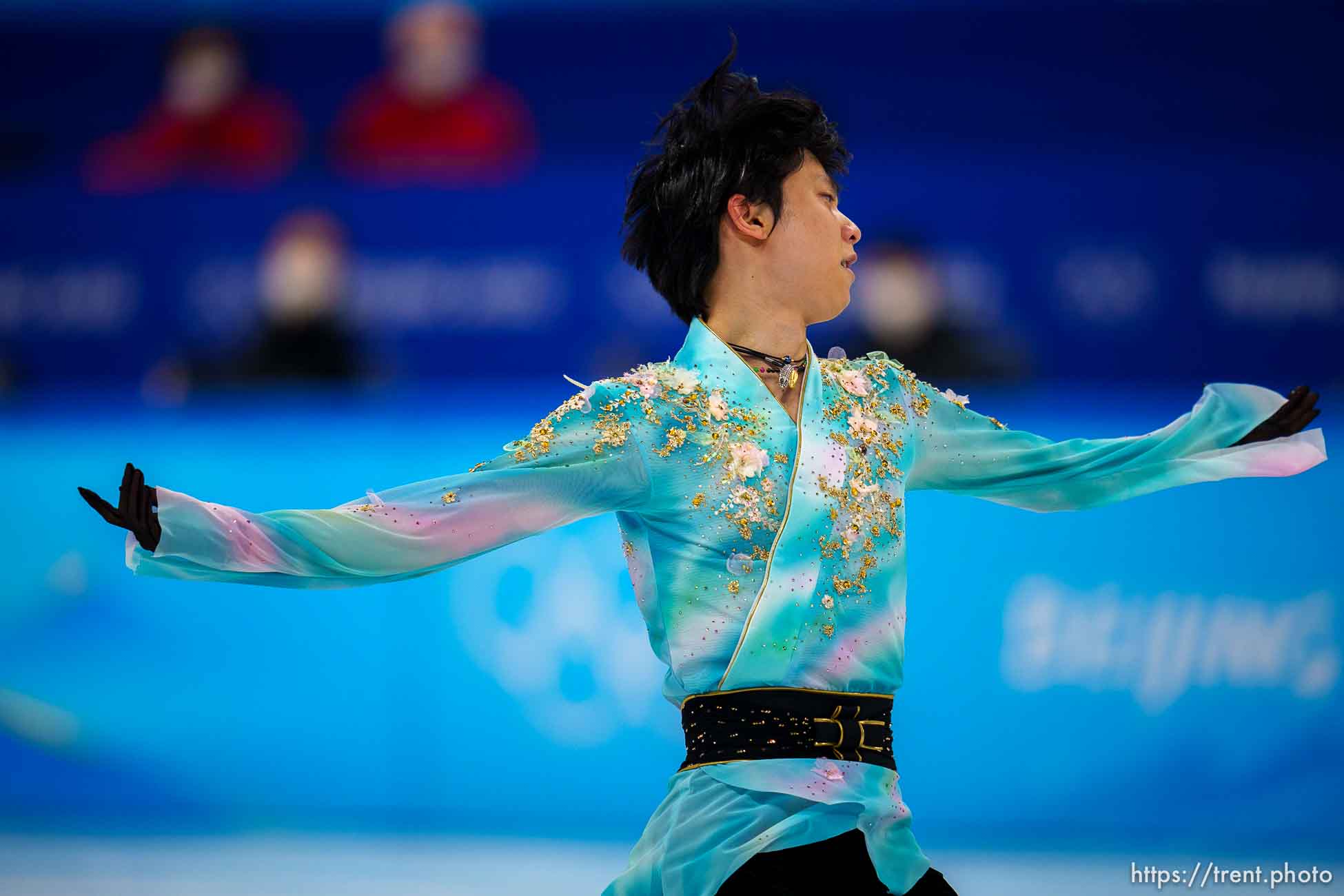 (Trent Nelson  |  The Salt Lake Tribune) Yuzuru Hanyu (Japan) competes in the free skating program, figure skating at the Capital Indoor Stadium, 2022 Beijing Winter Olympics on Thursday, Feb. 10, 2022.