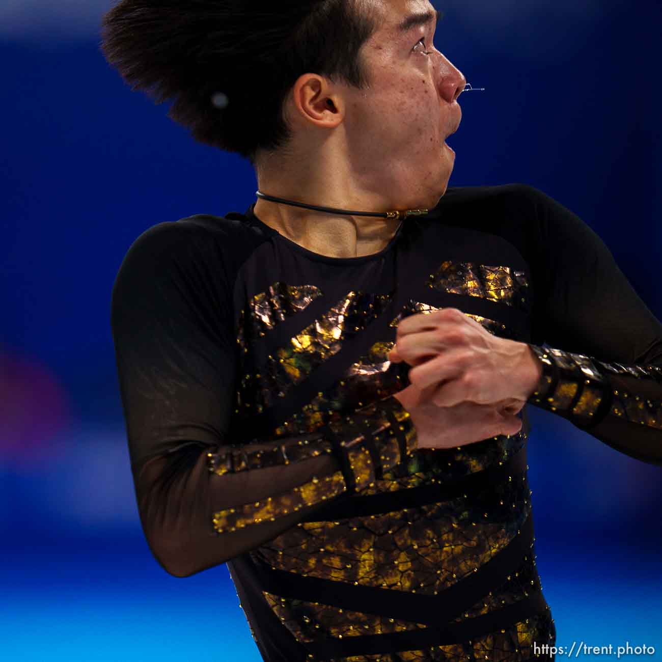 (Trent Nelson  |  The Salt Lake Tribune) Men's free skating program, figure skating at the Capital Indoor Stadium, 2022 Beijing Winter Olympics on Thursday, Feb. 10, 2022. Yuma Kagiyama (JPN)