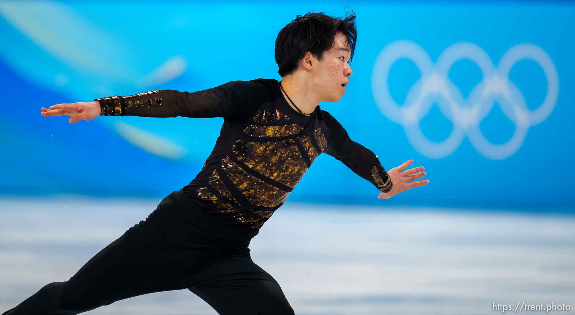 (Trent Nelson  |  The Salt Lake Tribune) Men's free skating program, figure skating at the Capital Indoor Stadium, 2022 Beijing Winter Olympics on Thursday, Feb. 10, 2022. Yuma Kagiyama (JPN)