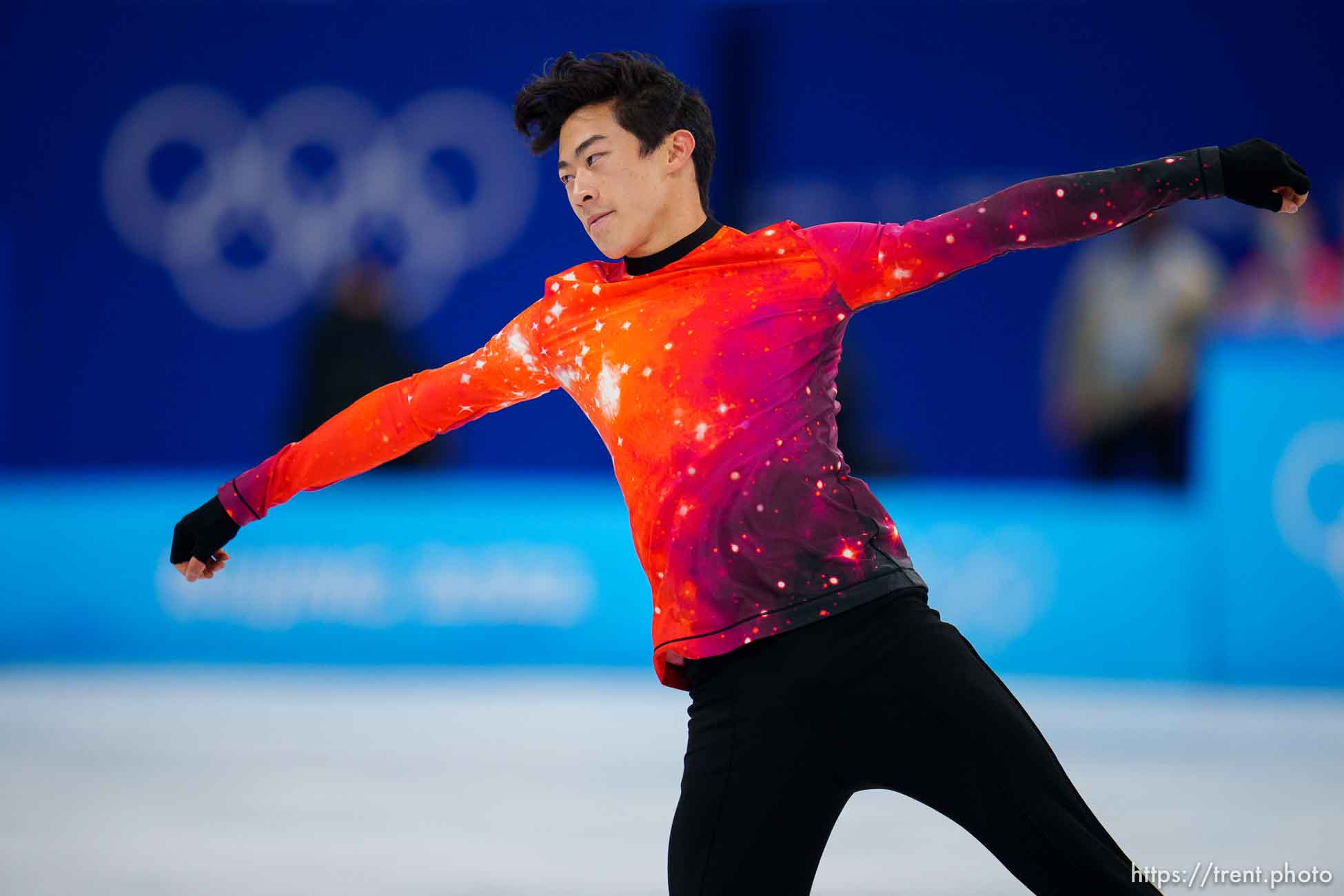 (Trent Nelson  |  The Salt Lake Tribune) Winning the gold medal, Nathan Chen competes in the free skating program, figure skating at the Capital Indoor Stadium, 2022 Beijing Winter Olympics on Thursday, Feb. 10, 2022.