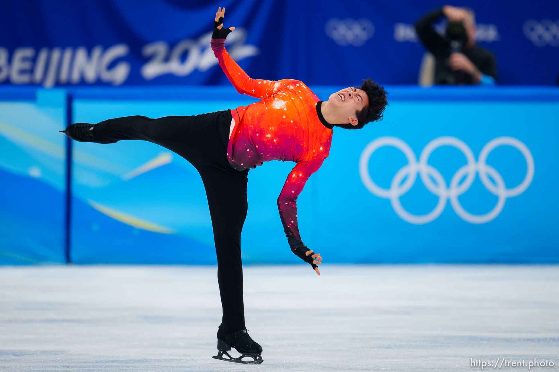 (Trent Nelson  |  The Salt Lake Tribune) Winning the gold medal, Nathan Chen competes in the free skating program, figure skating at the Capital Indoor Stadium, 2022 Beijing Winter Olympics on Thursday, Feb. 10, 2022.