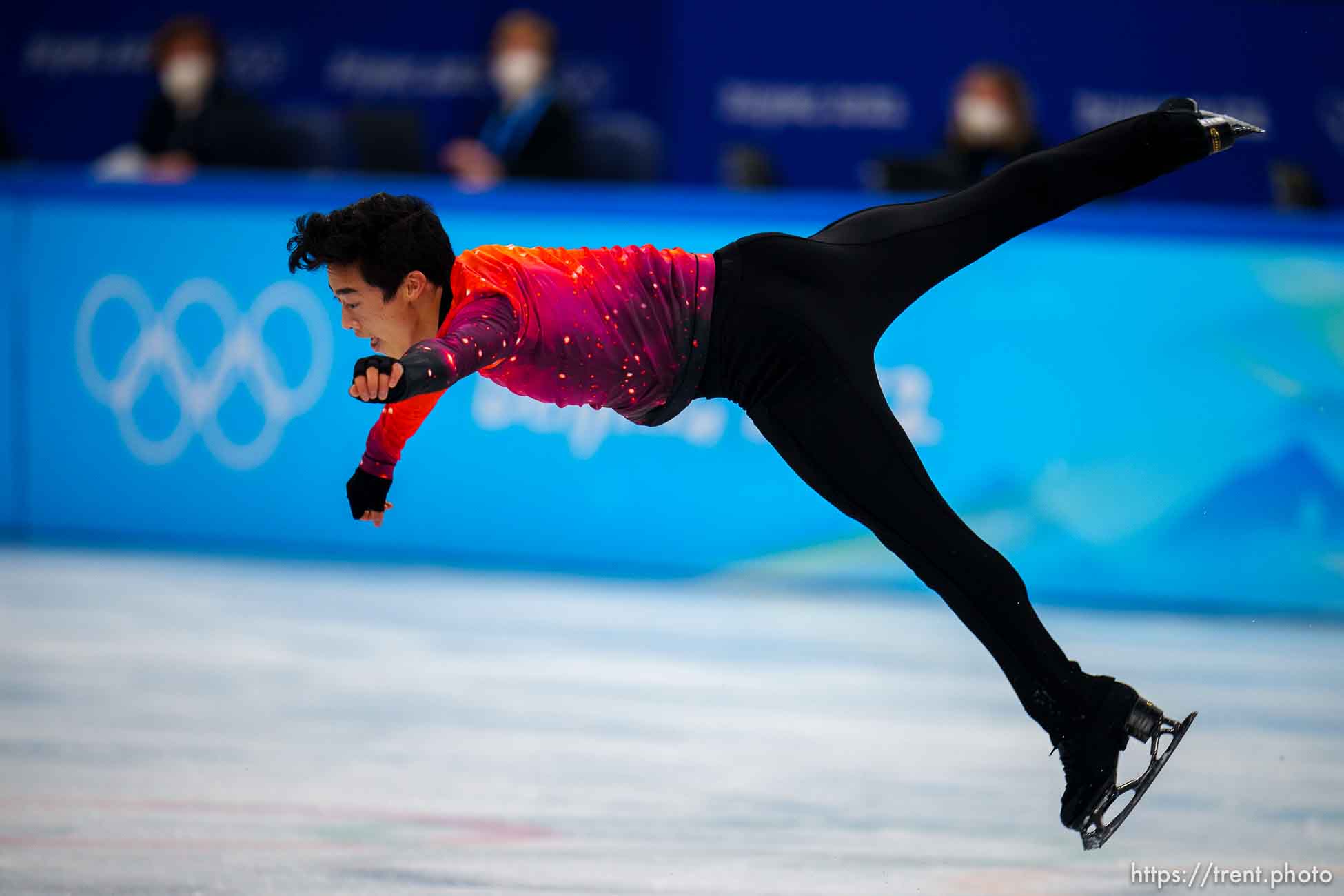 (Trent Nelson  |  The Salt Lake Tribune) Nathan Chen wins the gold medal in the free skating program, figure skating at the Capital Indoor Stadium, 2022 Beijing Winter Olympics on Thursday, Feb. 10, 2022.