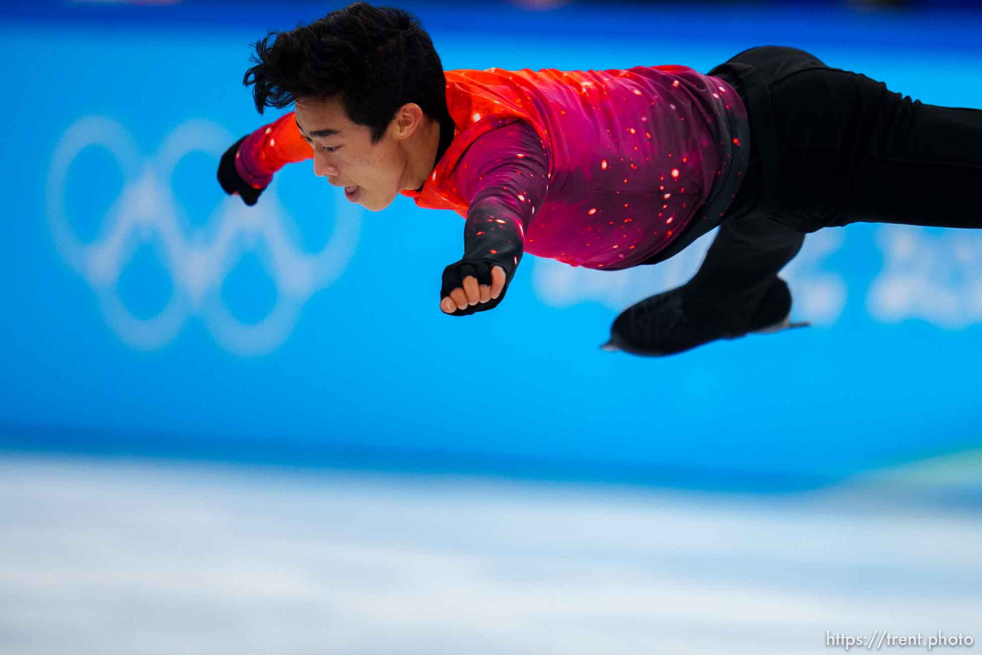 (Trent Nelson  |  The Salt Lake Tribune) Winning the gold medal, Nathan Chen competes in the free skating program, figure skating at the Capital Indoor Stadium, 2022 Beijing Winter Olympics on Thursday, Feb. 10, 2022.