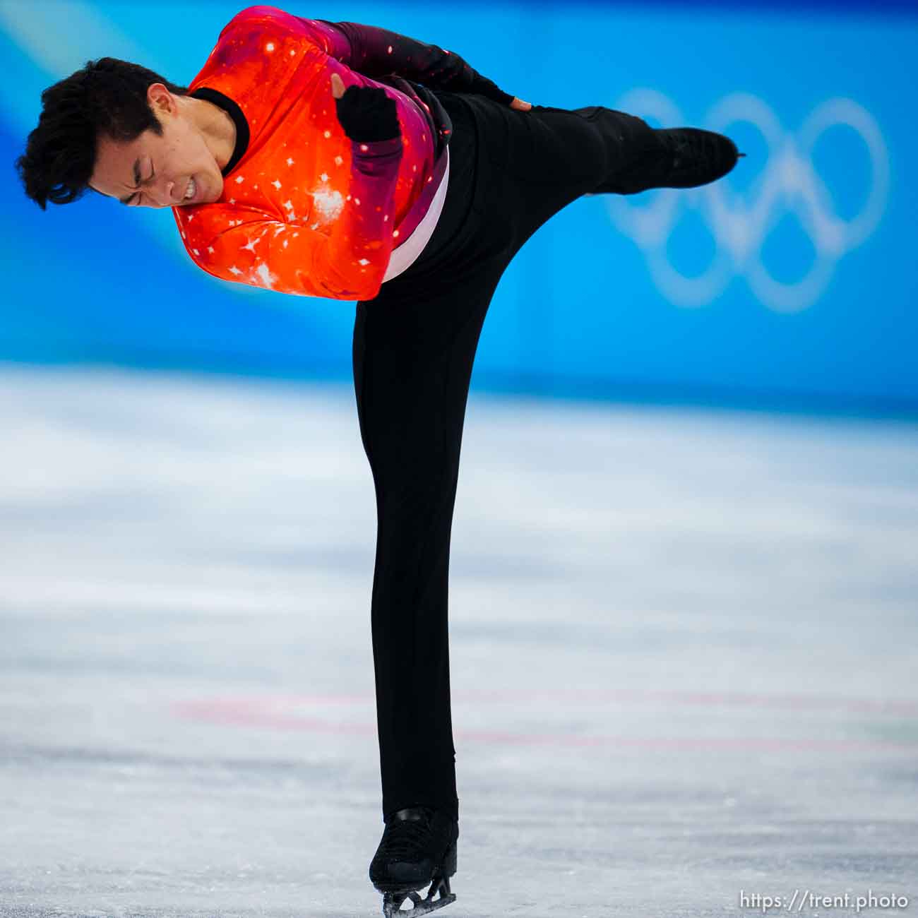 (Trent Nelson  |  The Salt Lake Tribune) Winning the gold medal, Nathan Chen competes in the free skating program, figure skating at the Capital Indoor Stadium, 2022 Beijing Winter Olympics on Thursday, Feb. 10, 2022.