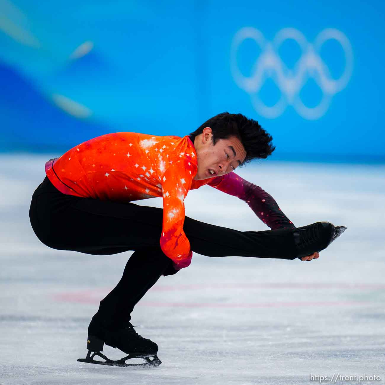 (Trent Nelson  |  The Salt Lake Tribune) Winning the gold medal, Nathan Chen competes in the free skating program, figure skating at the Capital Indoor Stadium, 2022 Beijing Winter Olympics on Thursday, Feb. 10, 2022.