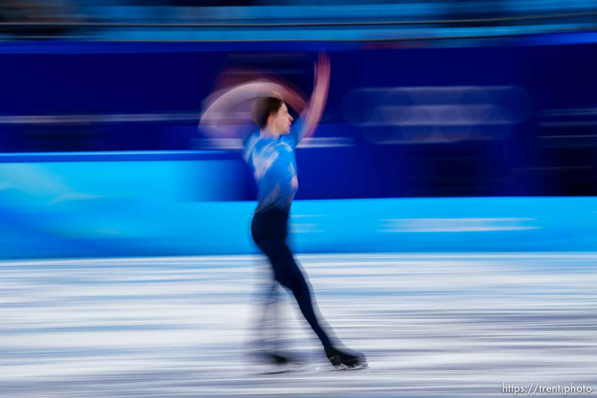 (Trent Nelson  |  The Salt Lake Tribune) 
competes in the free skating program, figure skating at the Capital Indoor Stadium, 2022 Beijing Winter Olympics on Thursday, Feb. 10, 2022. Ivan Shmurkatko (UKR)