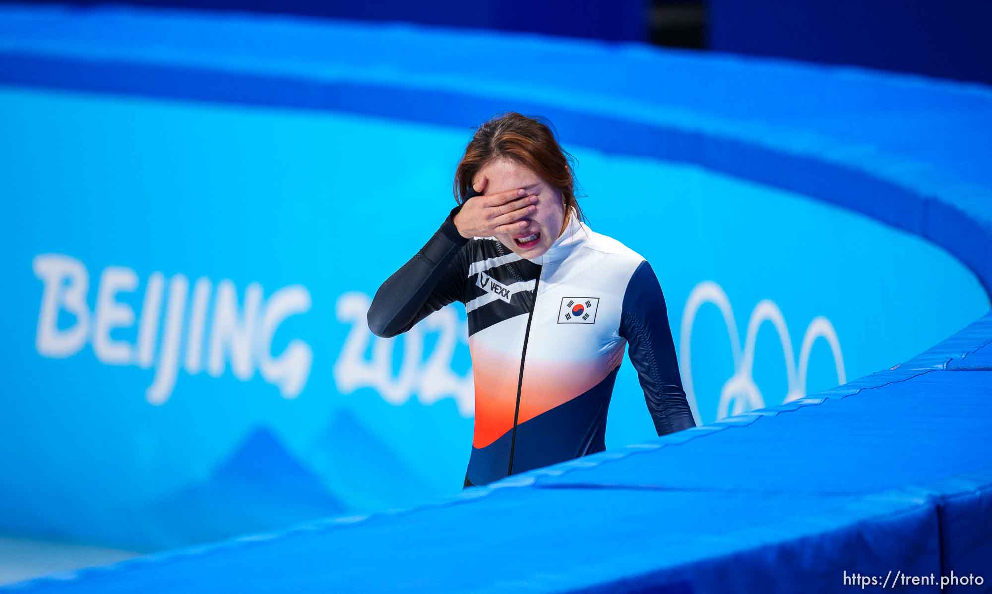 (Trent Nelson  |  The Salt Lake Tribune) in the 1000m final, short track speed skating at the 2022 Winter Olympics in Beijing on Friday, Feb. 11, 2022.