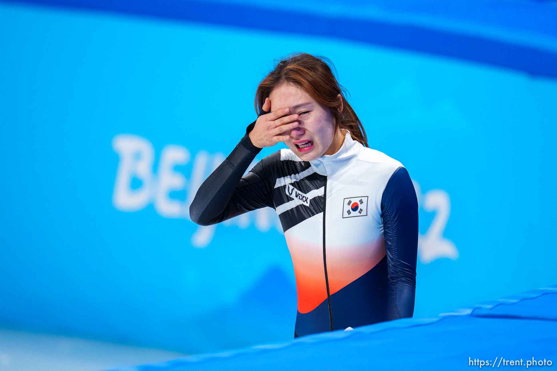 (Trent Nelson  |  The Salt Lake Tribune) in the 1000m final, short track speed skating at the 2022 Winter Olympics in Beijing on Friday, Feb. 11, 2022.