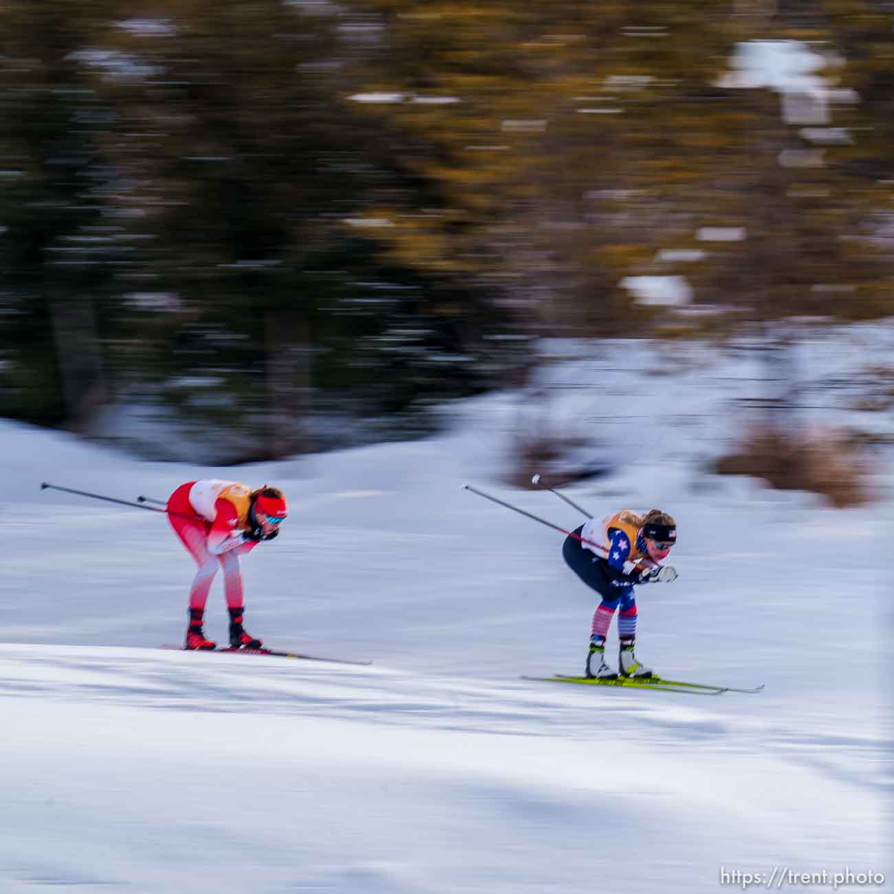 (Trent Nelson  |  The Salt Lake Tribune) Novie McCabe (USA) competes in the 4 x 5km Relay, cross-country skiing at the 2022 Beijing Winter Olympics in Zhangjiakou on Saturday, Feb. 12, 2022.