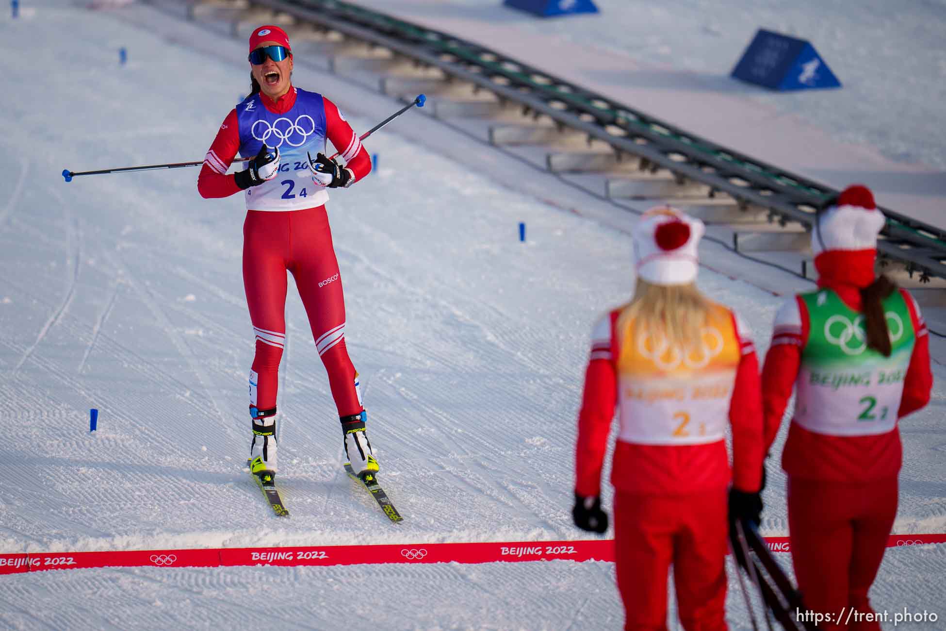 (Trent Nelson  |  The Salt Lake Tribune)  competes in the 4 x 5km Relay, cross-country skiing at the 2022 Beijing Winter Olympics in Zhangjiakou on Saturday, Feb. 12, 2022.