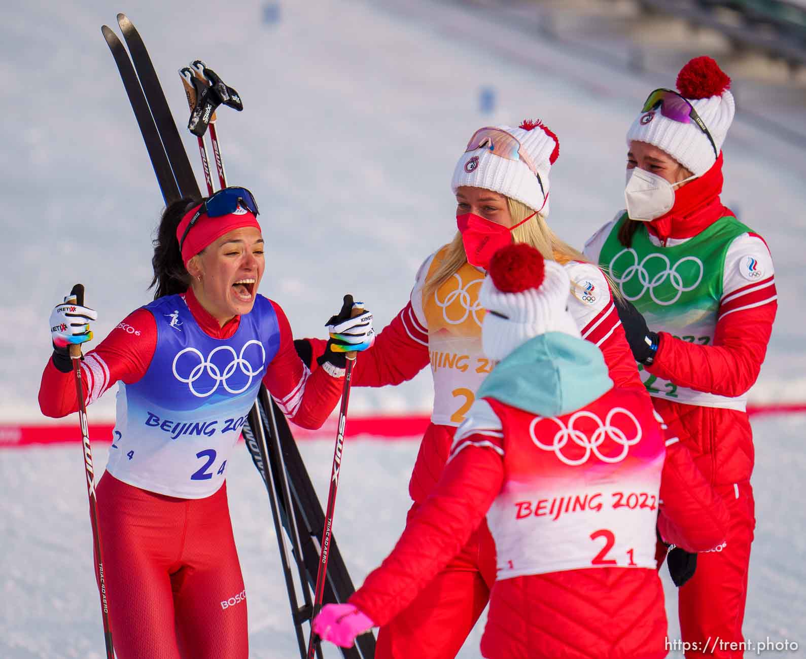 (Trent Nelson  |  The Salt Lake Tribune)  competes in the 4 x 5km Relay, cross-country skiing at the 2022 Beijing Winter Olympics in Zhangjiakou on Saturday, Feb. 12, 2022.