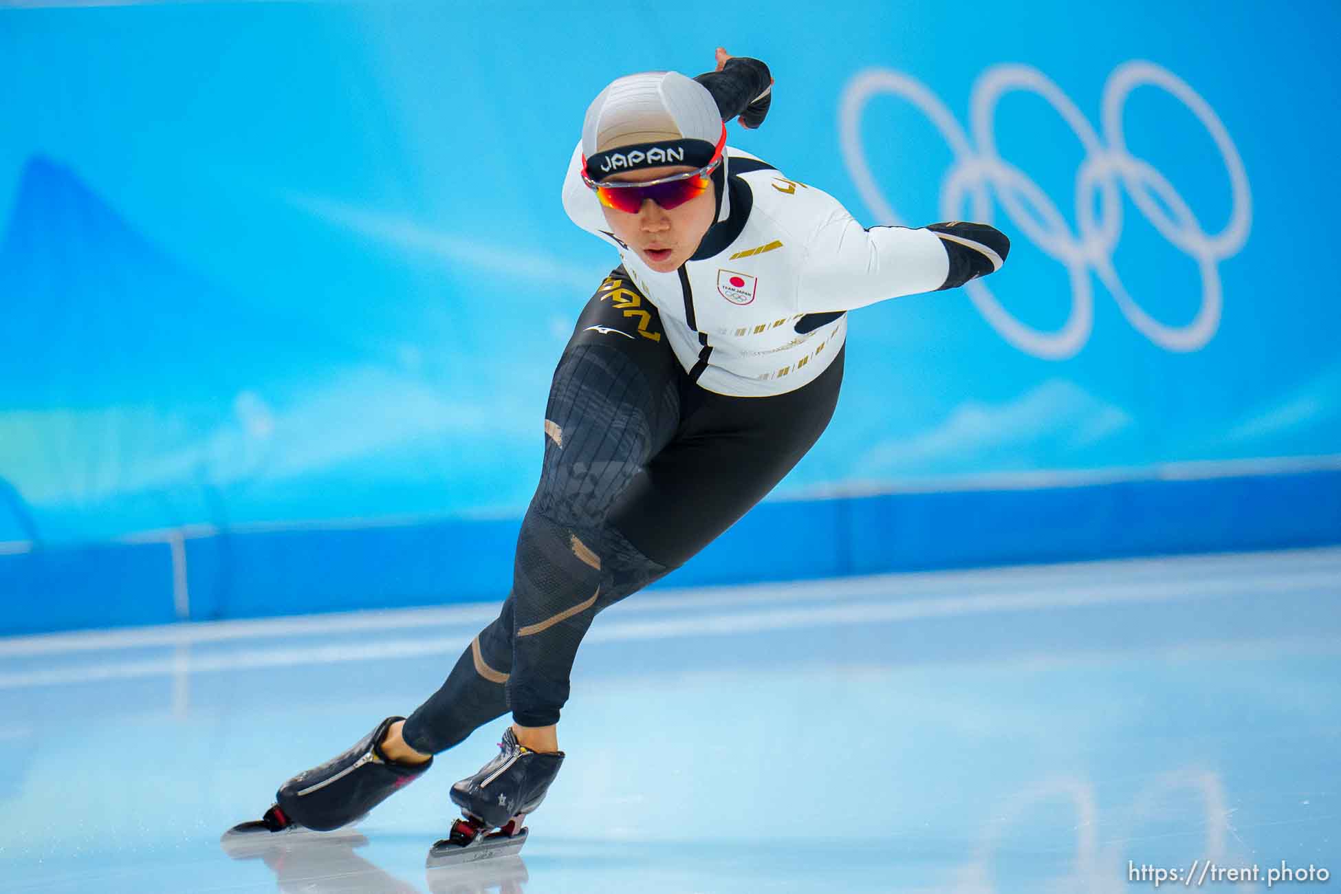 (Trent Nelson  |  The Salt Lake Tribune) 
Takagi Miho, Japan, silver medal in the women's 500m, speed skating at the 2022 Winter Olympics in Beijing on Sunday, Feb. 13, 2022.