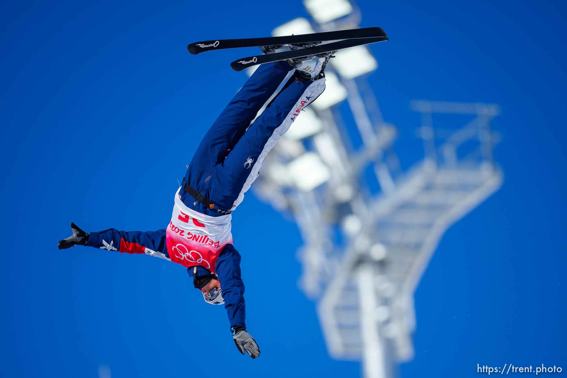 (Trent Nelson  |  The Salt Lake Tribune) Megan Nick (USA) competes in women's aerials at the 2022 Beijing Winter Olympics in Zhangjiakou on Monday, Feb. 14, 2022.