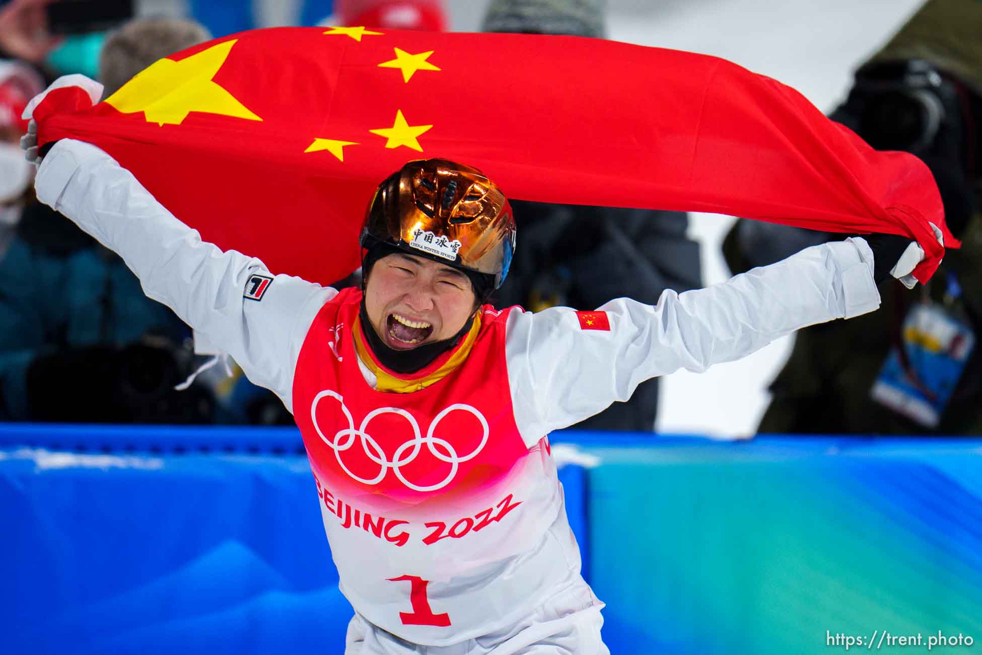 (Trent Nelson  |  The Salt Lake Tribune) 
competes in women's aerials at the 2022 Beijing Winter Olympics in Zhangjiakou on Monday, Feb. 14, 2022.