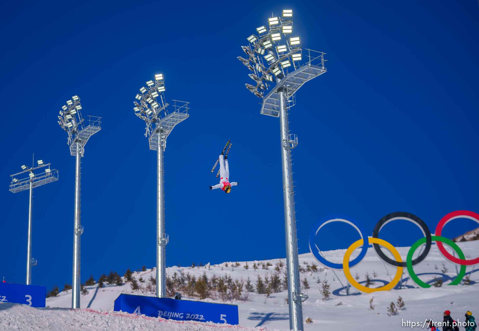 (Trent Nelson  |  The Salt Lake Tribune) Fanyu Kong (CHINA) competes in women's aerials at the 2022 Beijing Winter Olympics in Zhangjiakou on Monday, Feb. 14, 2022.