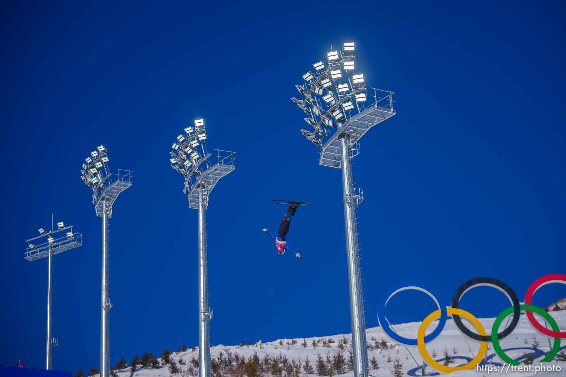 (Trent Nelson  |  The Salt Lake Tribune) 
silver medalist Hanna Huskova Belarus competes in women's aerials at the 2022 Beijing Winter Olympics in Zhangjiakou on Monday, Feb. 14, 2022.