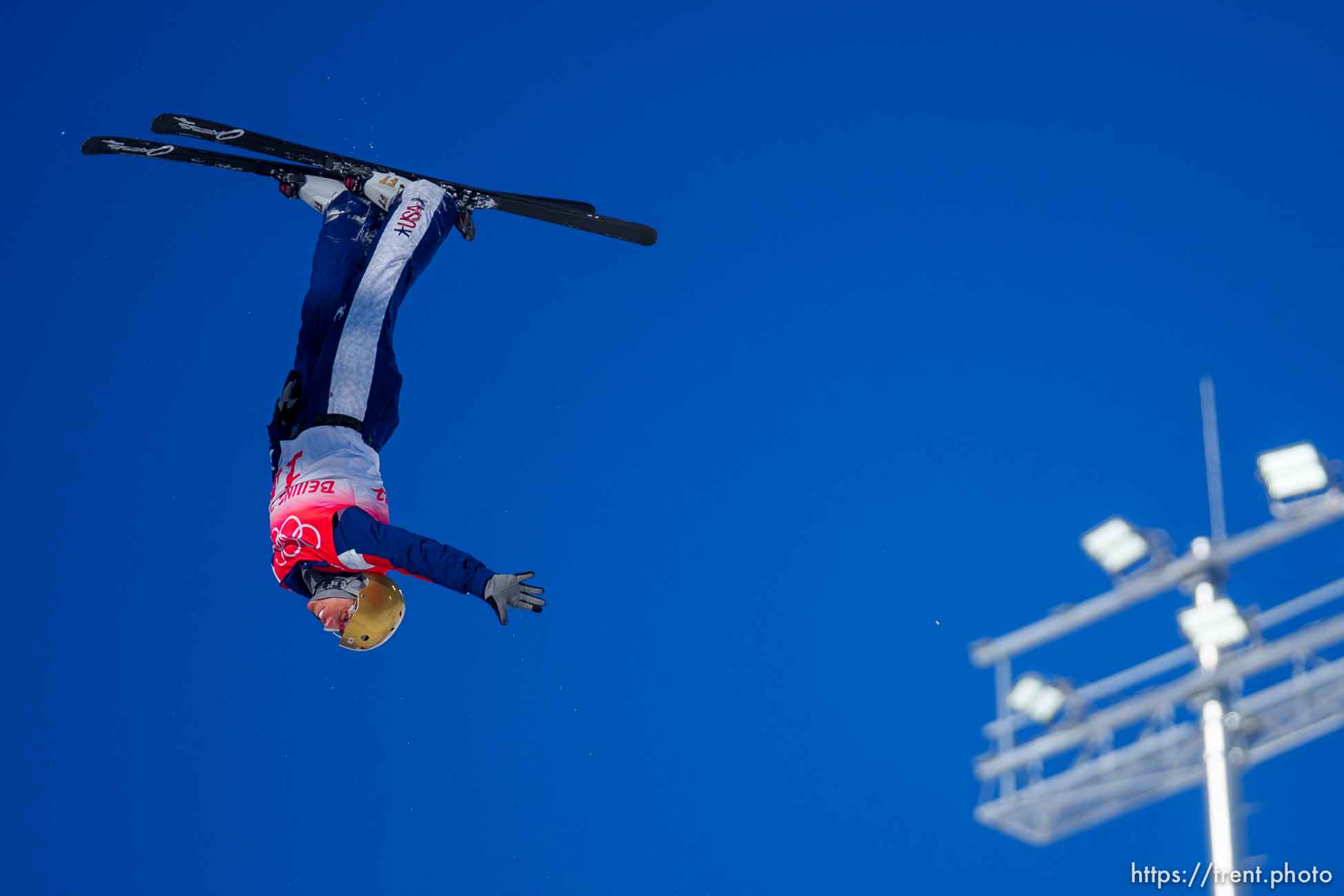 (Trent Nelson  |  The Salt Lake Tribune) Winter Vinecki (USA) competes in women's aerials at the 2022 Winter Olympics in Beijing on Monday, Feb. 14, 2022.