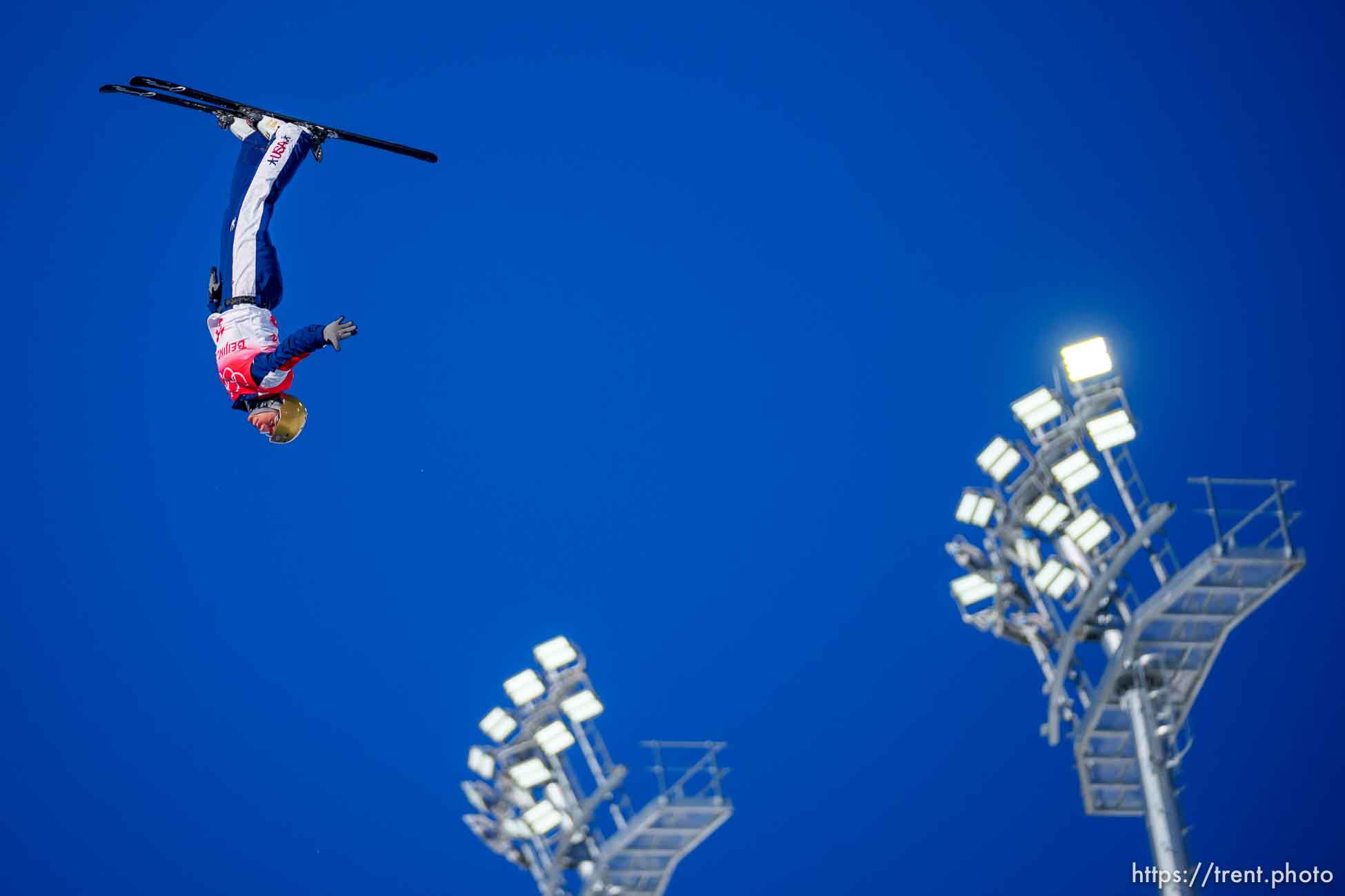 (Trent Nelson  |  The Salt Lake Tribune) Winter Vinecki (USA) competes in women's aerials at the 2022 Beijing Winter Olympics in Zhangjiakou on Monday, Feb. 14, 2022.