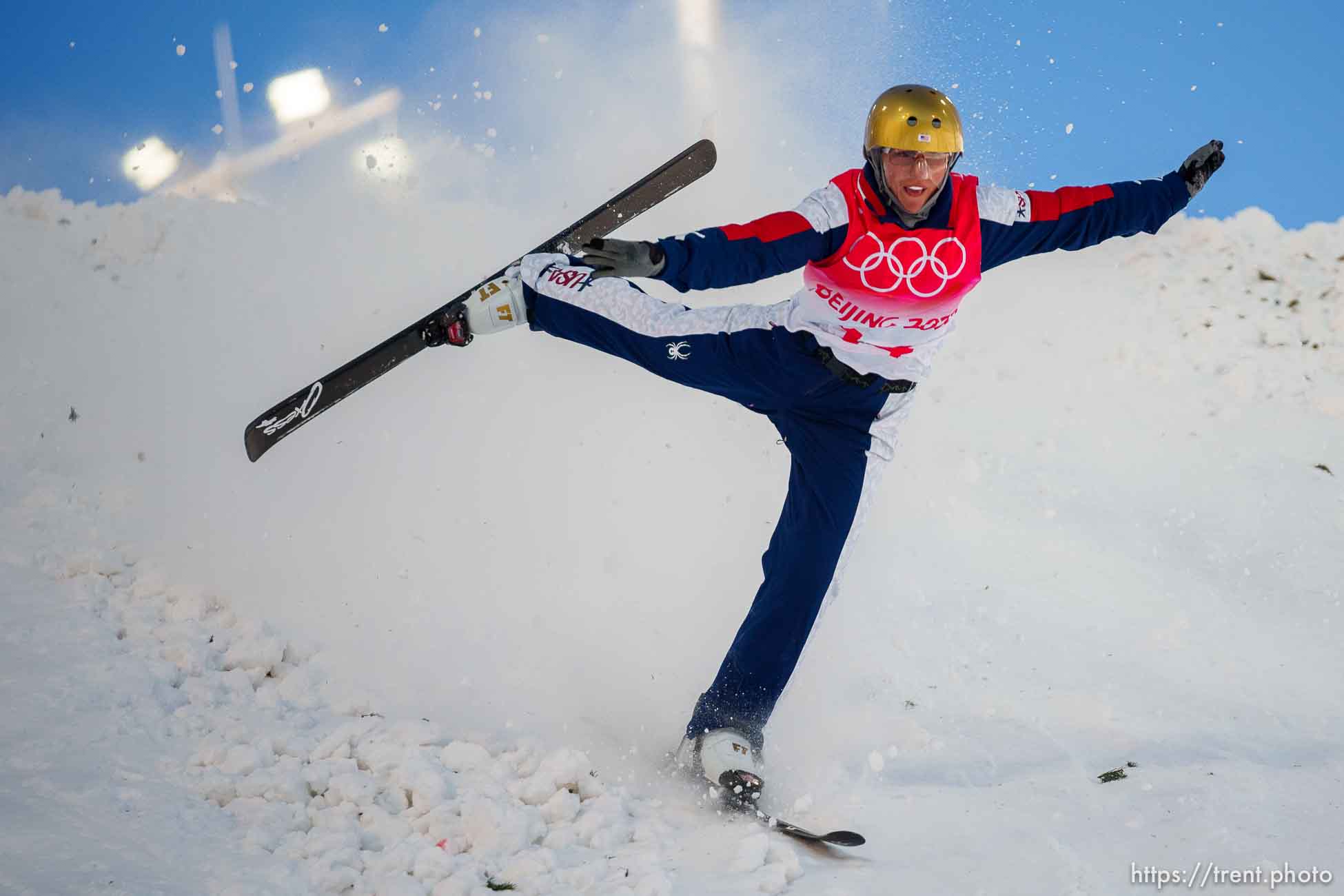 (Trent Nelson  |  The Salt Lake Tribune) Winter Vinecki (USA) competes in women's aerials at the 2022 Beijing Winter Olympics in Zhangjiakou on Monday, Feb. 14, 2022.