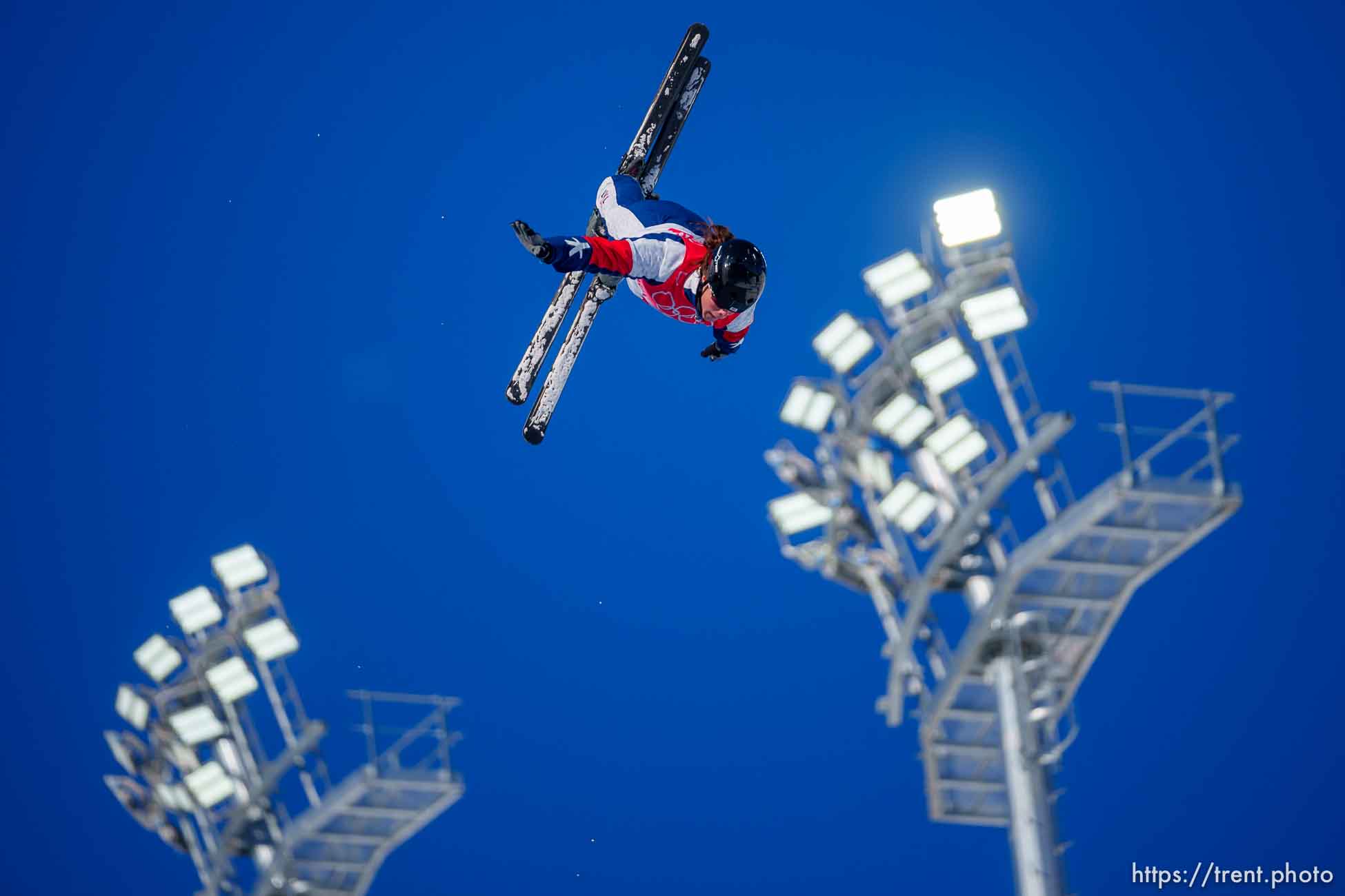 (Trent Nelson  |  The Salt Lake Tribune) Kaila Kuhn (USA) competes in women's aerials at the 2022 Beijing Winter Olympics in Zhangjiakou on Monday, Feb. 14, 2022.